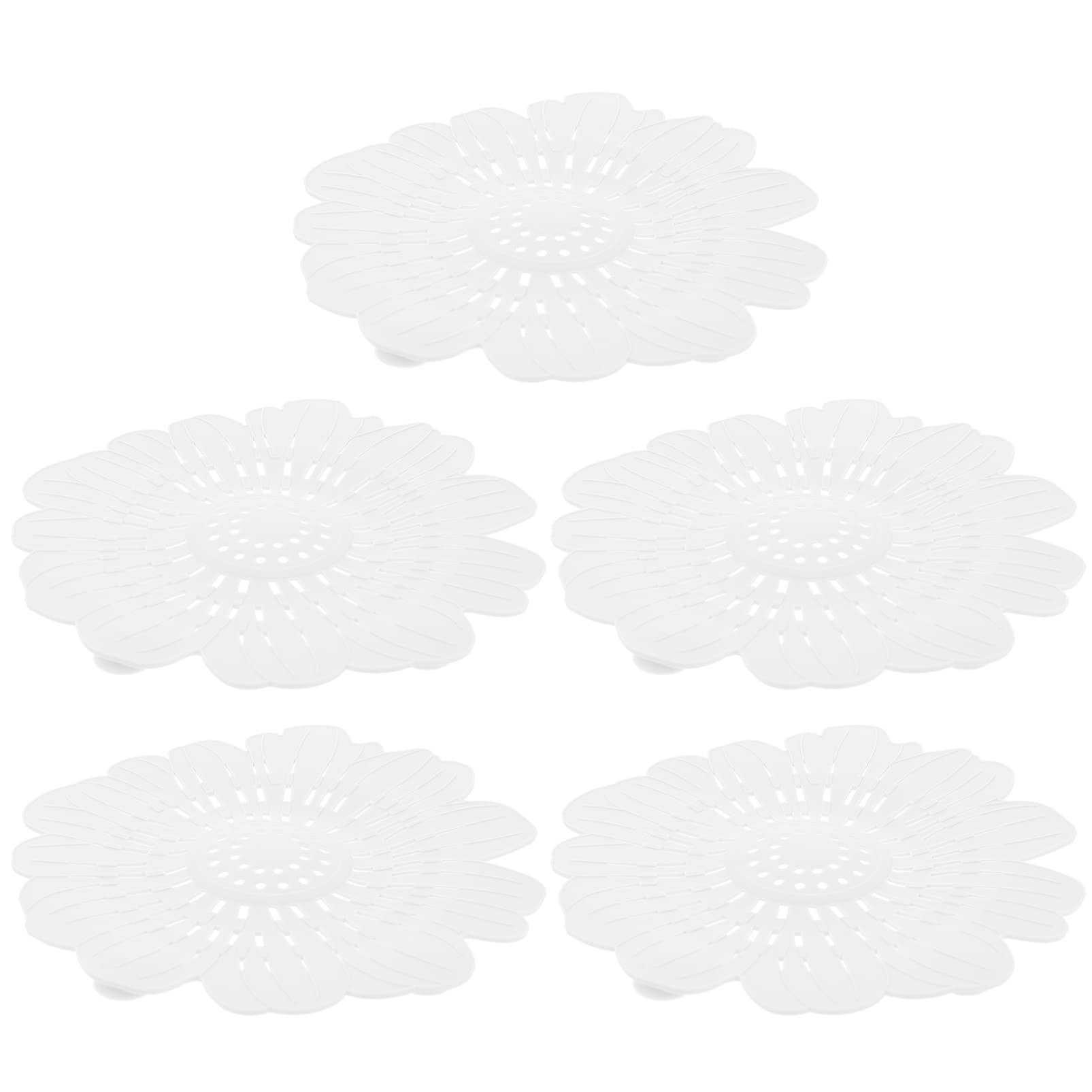 **5-Pack Silicone Sink Strainer & Shower Drain Cover - Hair Catcher for Kitchen, Bathroom, Tub - Durable Plastic Filter Caps (Ideal for Preventing Clogs in Sinks & Showers)**
