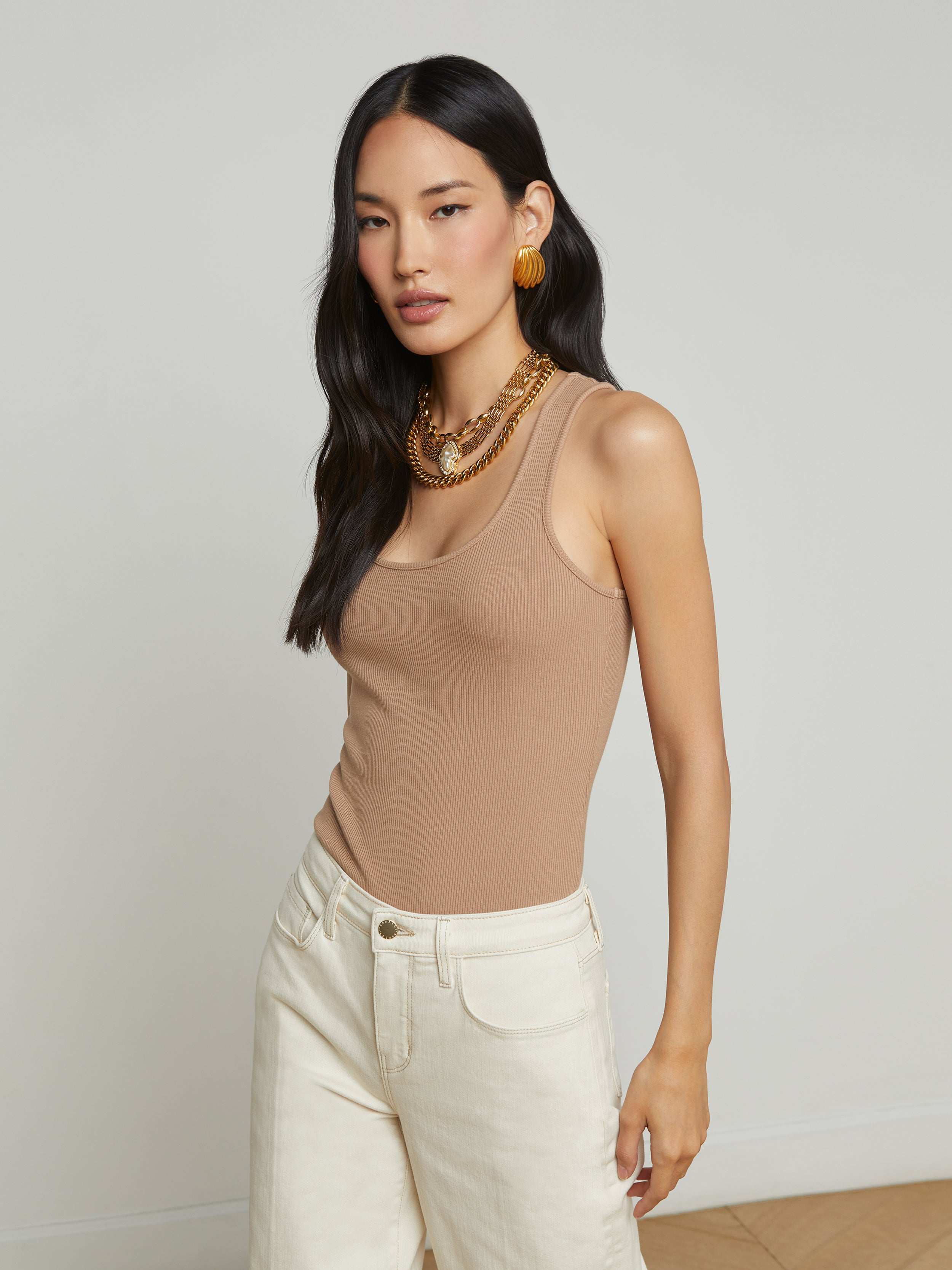 Adira Scoop Neck Tank Top for Women - Soft Stretchy Casual Sleeveless Shirt - Perfect for Yoga, Workout, and Everyday Wear