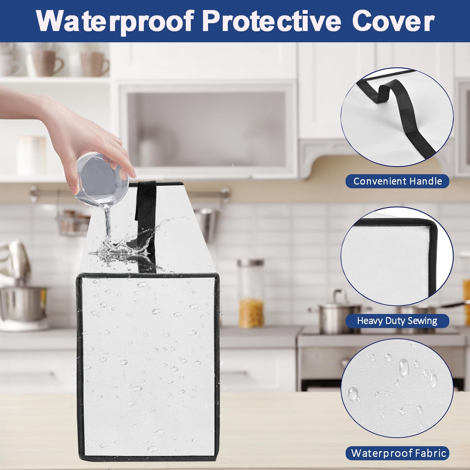 Heavy Duty Waterproof Slushie Machine Cover for Ninja FS301C/FS301 Professional Frozen Drink Maker - Thickened Dust Protective Case (Silver) | Perfect for Home Bars, Parties, and Commercial Use