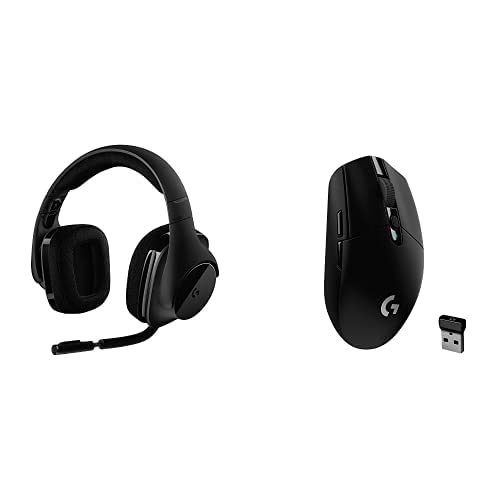 Logitech G533 Wireless Gaming Headset with G305 Wireless Gaming Mouse - Black | Noise Cancelling Mic, 6 Programmable Buttons | PC, PS4, Xbox Gaming Setup for Esports & Streaming