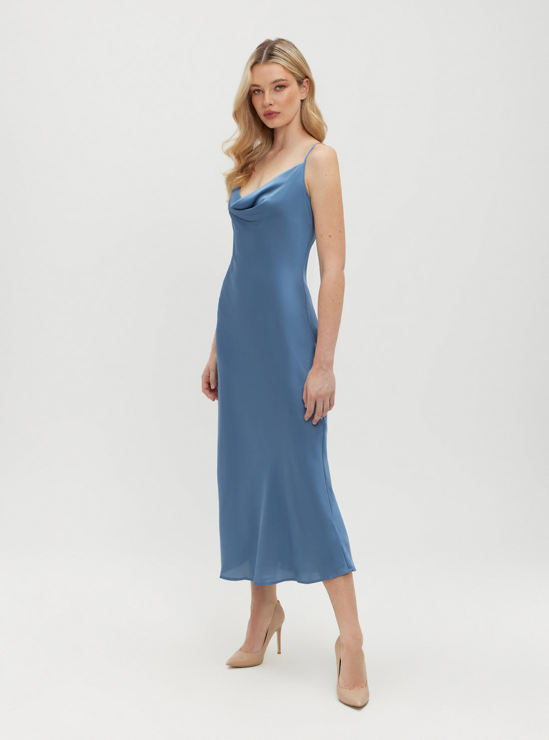 Eco-Friendly Blue Floral Print Akilina Maxi Dress for Women - Perfect for Summer Beach Vacations, Weddings & Boho Chic Outfits