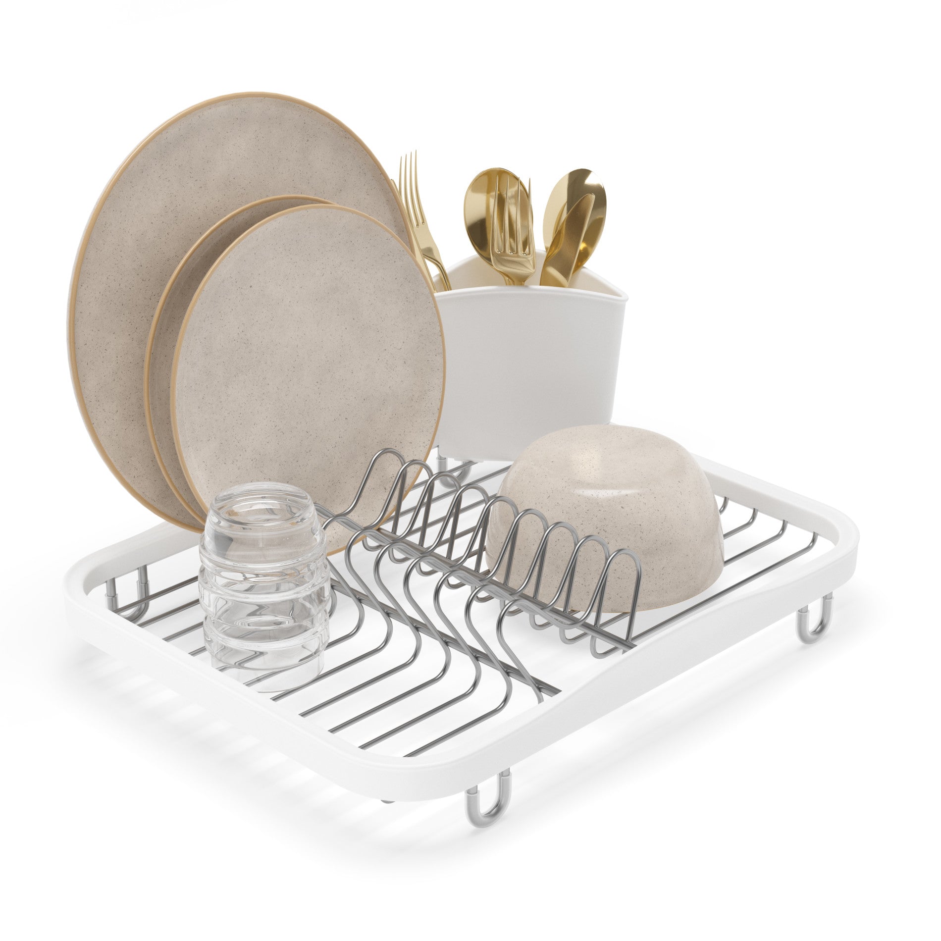 Stainless Steel Dish Drying Rack for Kitchen Countertop - Space Saving Sink Organizer for Dishes, Cups & Utensils - Perfect for Small Apartments & RVs