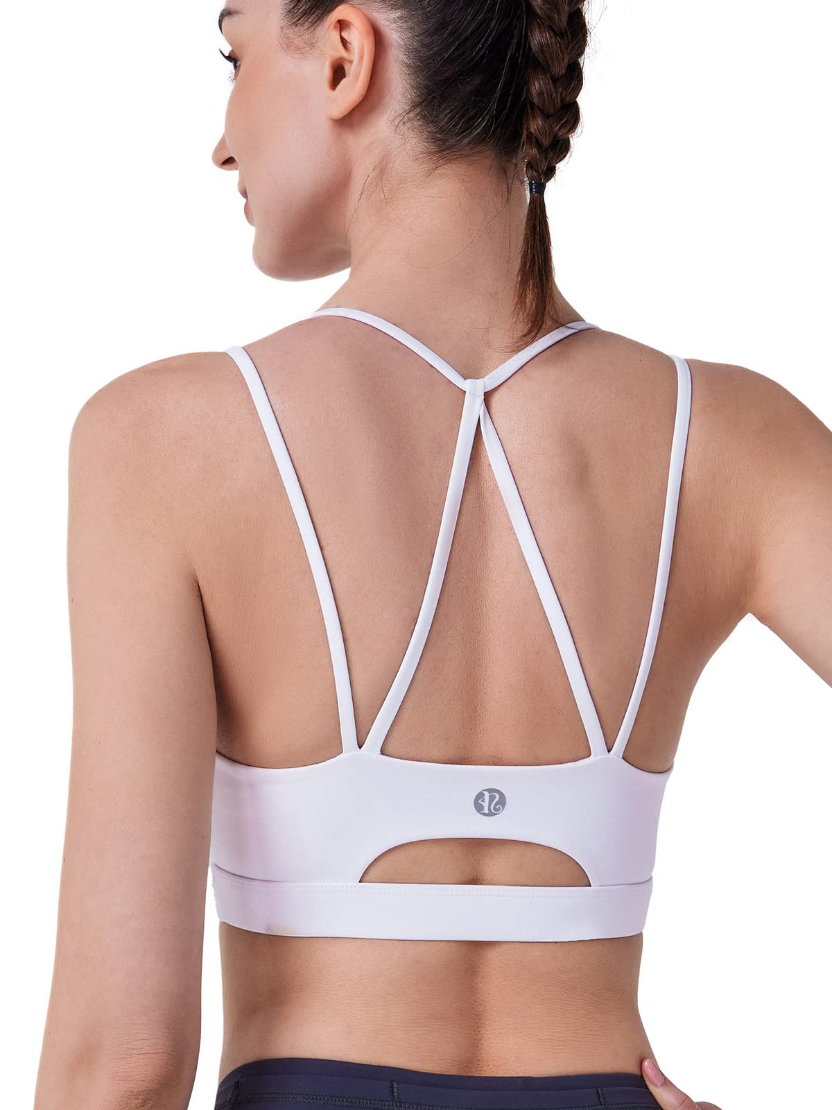 RUNNING GIRL Women's Strappy Sports Bra - Medium Support Crisscross Back Yoga Bra with Removable Pads | Perfect for Running, Gym Workouts & Yoga Classes