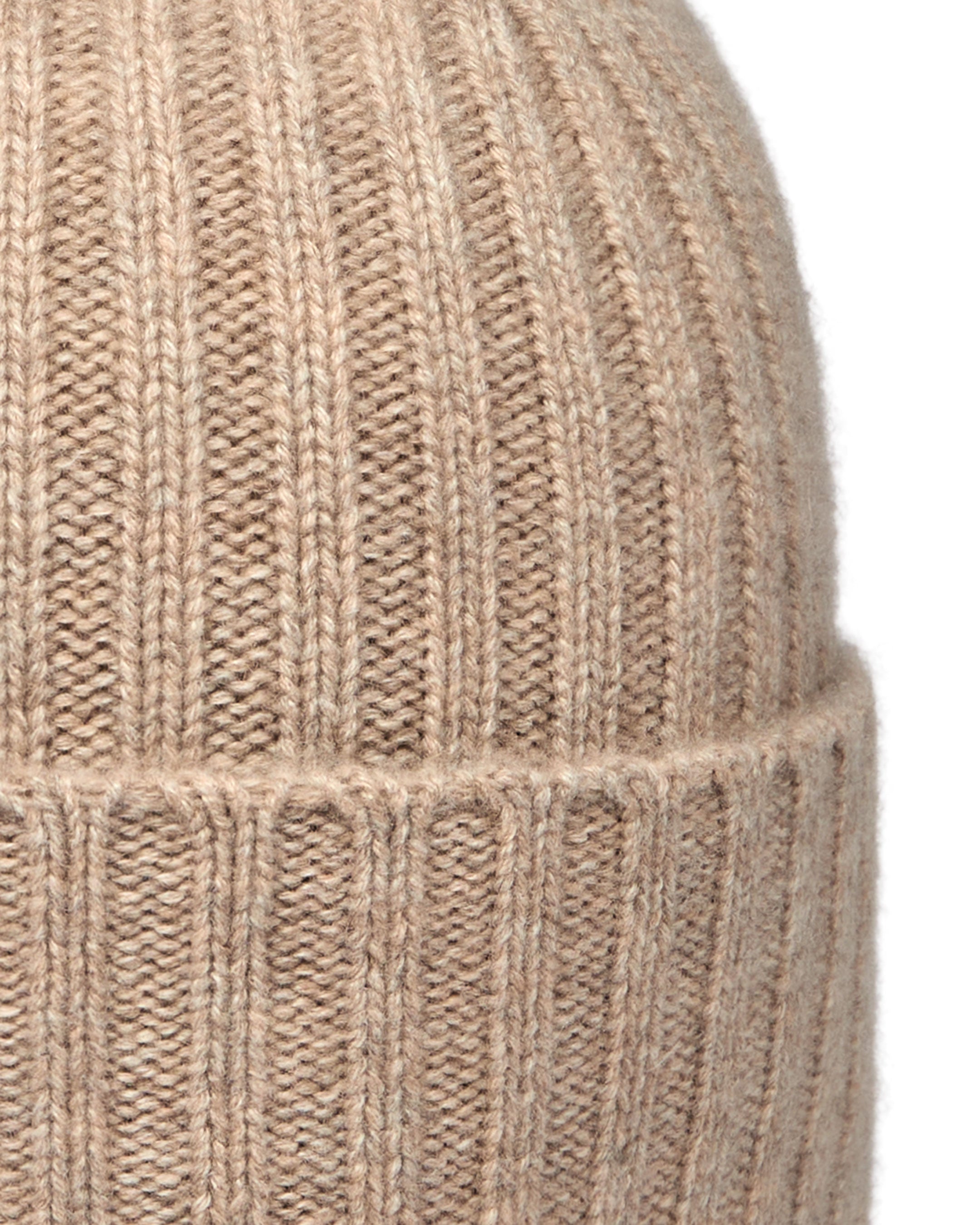 Unisex Chunky Ribbed Cashmere Beanie - Soft Winter Hat for Men & Women - Oatmeal Brown - Perfect for Cold Weather, Skiing & Outdoor Activities