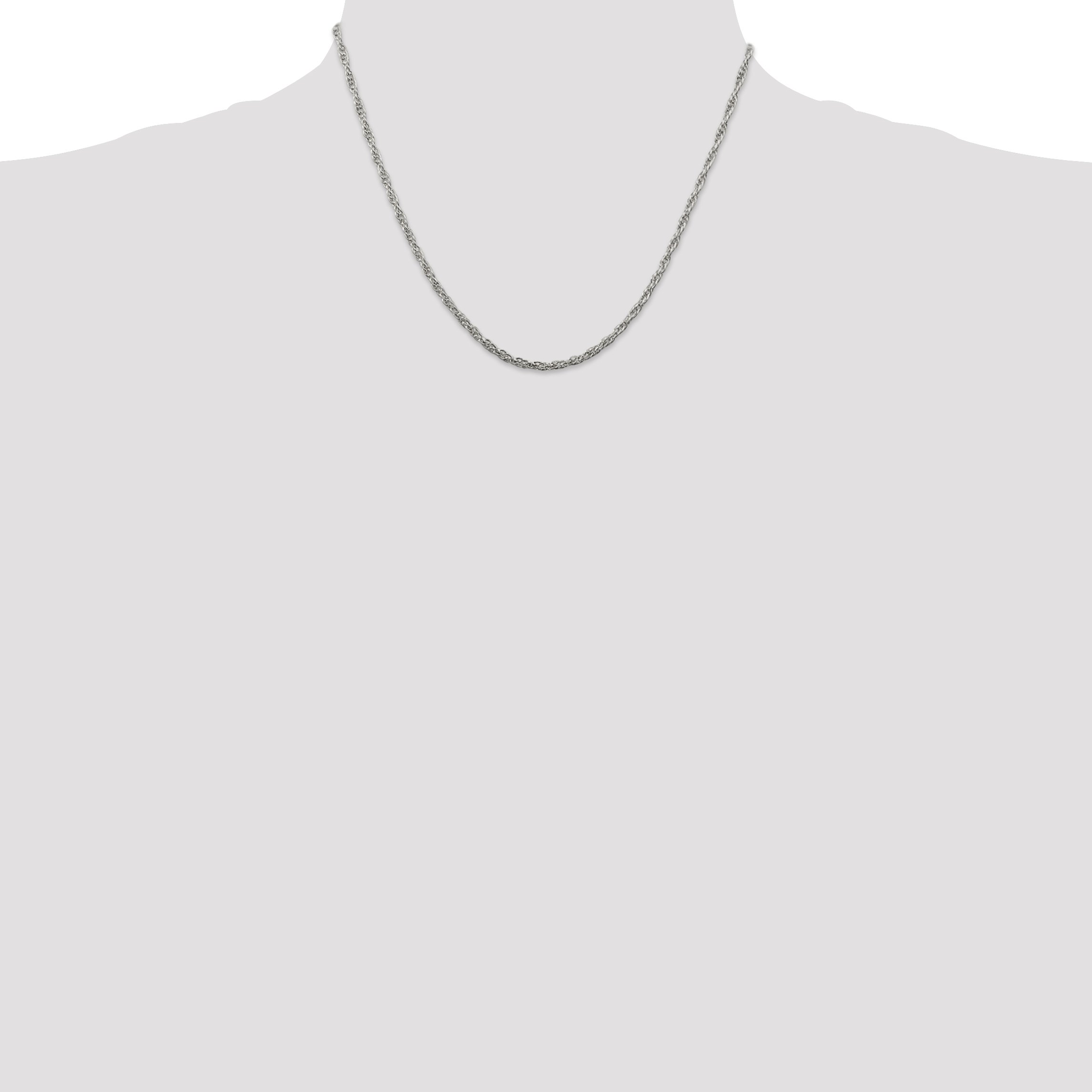 IceCarats 925 Sterling Silver 2.5mm Rope Chain Necklace for Women | Twisted Link Jewelry | Dainty Layering Necklace for Everyday Wear & Special Occasions