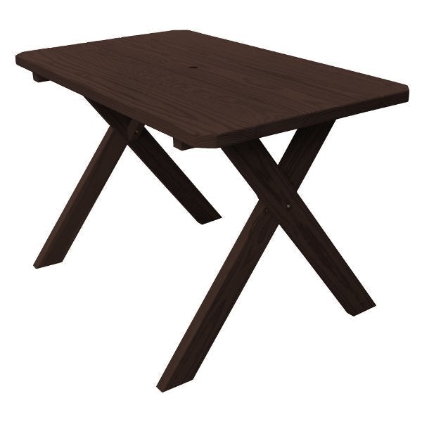 Pressure Treated Pine Crossleg Table - Durable Outdoor Patio Dining Furniture for Garden, Deck & Backyard - Weather Resistant & Long-Lasting
