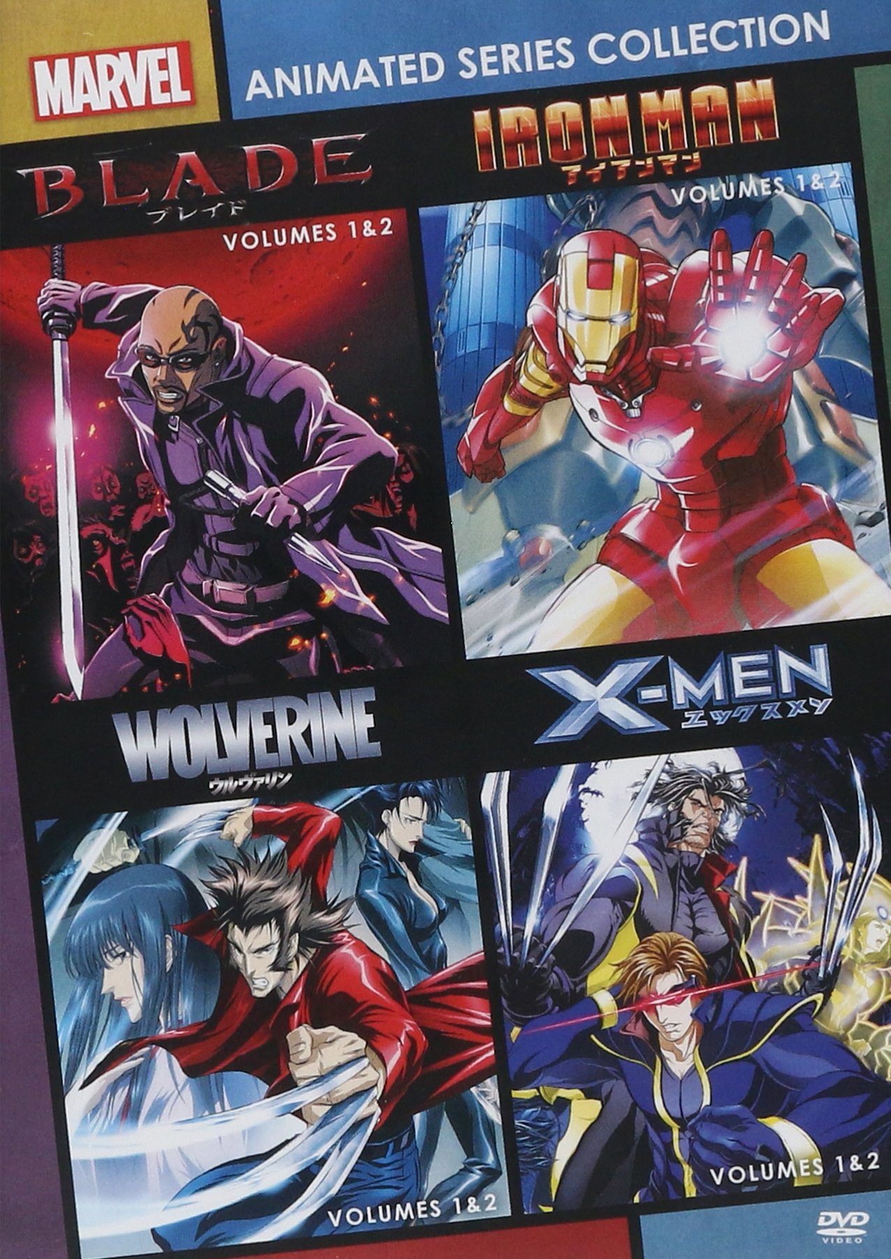 Marvel Anime DVD Collection - Blade Season 1 Vol 1 & 2, Iron Man Season 1 Vol 1 & 2, Wolverine Season 1 Vol 1 - Complete Set - Perfect for Marvel Fans & Anime Lovers - Great for Home Entertainment & Gift Giving
