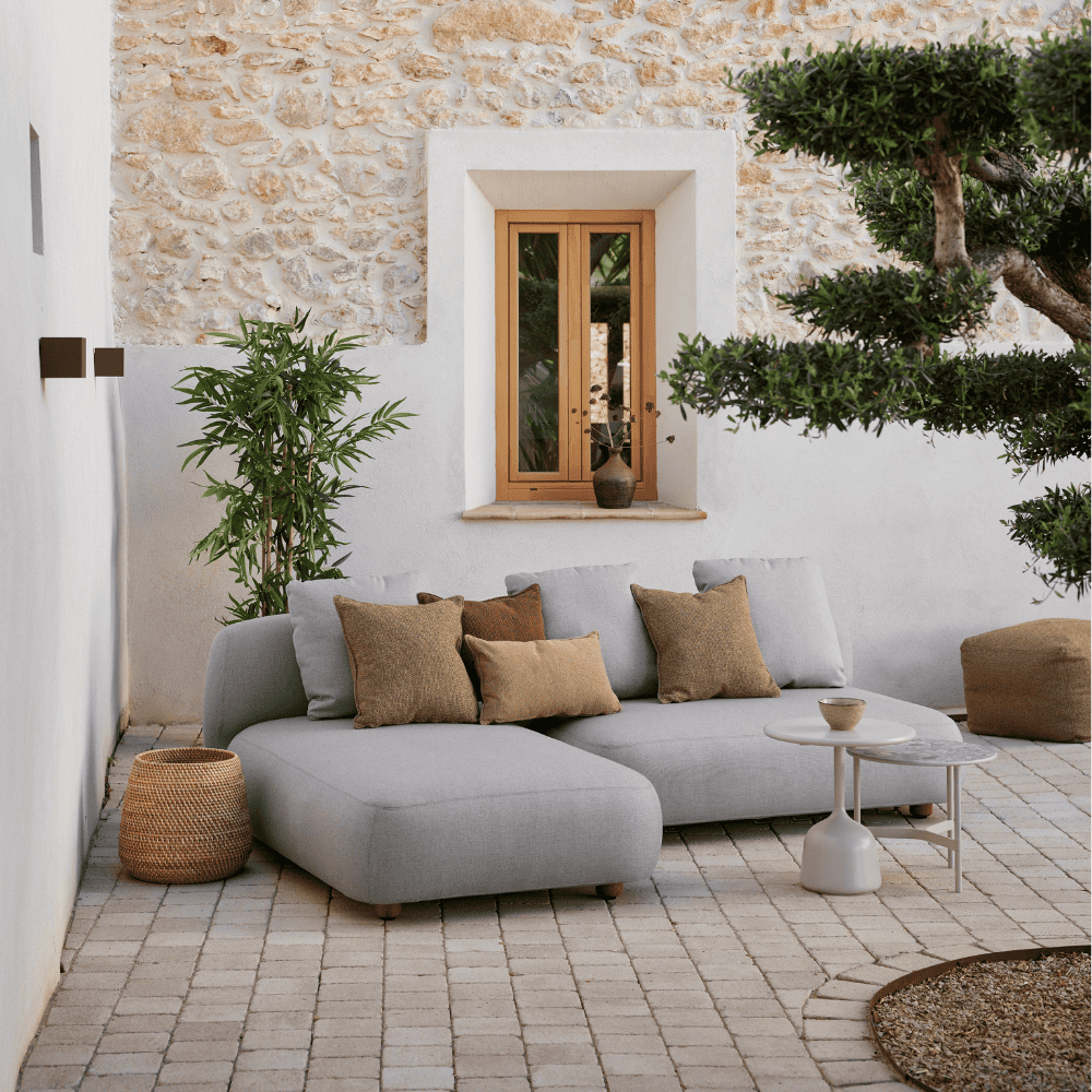 **Modular 2-Seater Outdoor Sofa Set - Waterproof & Durable Patio Furniture for Garden, Poolside, and Backyard Relaxation**
