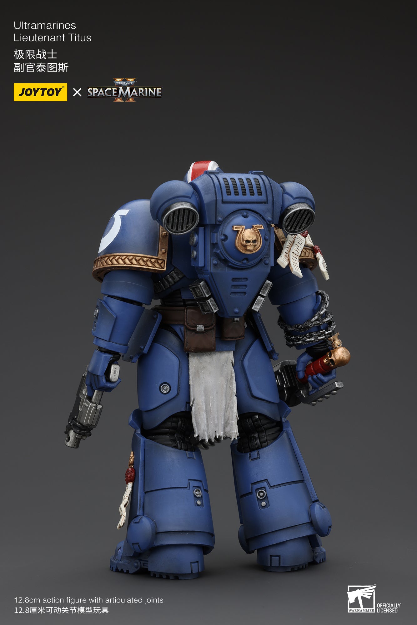 1/18 JOYTOY Warhammer 40K Ultramarines Lieutenant Titus Action Figure - Sergeant Gadriel & Brother Chairon Collectible Model for Tabletop Gaming & Display