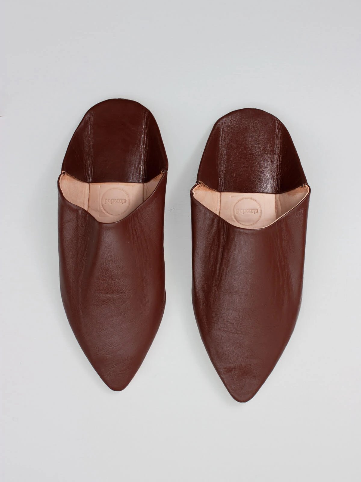 Authentic Moroccan Men's Pointed Babouche Slippers - Soft Leather Comfort Shoes in Chocolate Brown | Perfect for Home, Lounge & Cultural Fashion