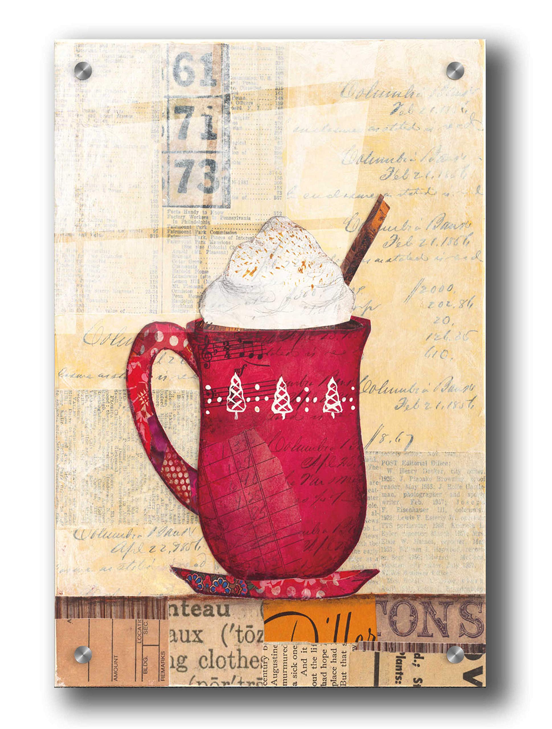 Epic Art 'Cozy Cups III' by Courtney Prahl - 24x36 Inch Acrylic Glass Wall Decor, Modern Abstract Painting for Living Room, Bedroom & Office