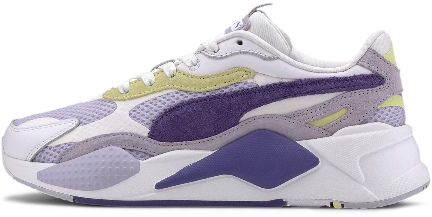 PUMA Women's RS-X3 Mesh Pop Lace-Up Sneakers - White Casual Running Shoes Size 7.5 B - Comfortable Athletic Shoes for Gym, Workout & Everyday Wear