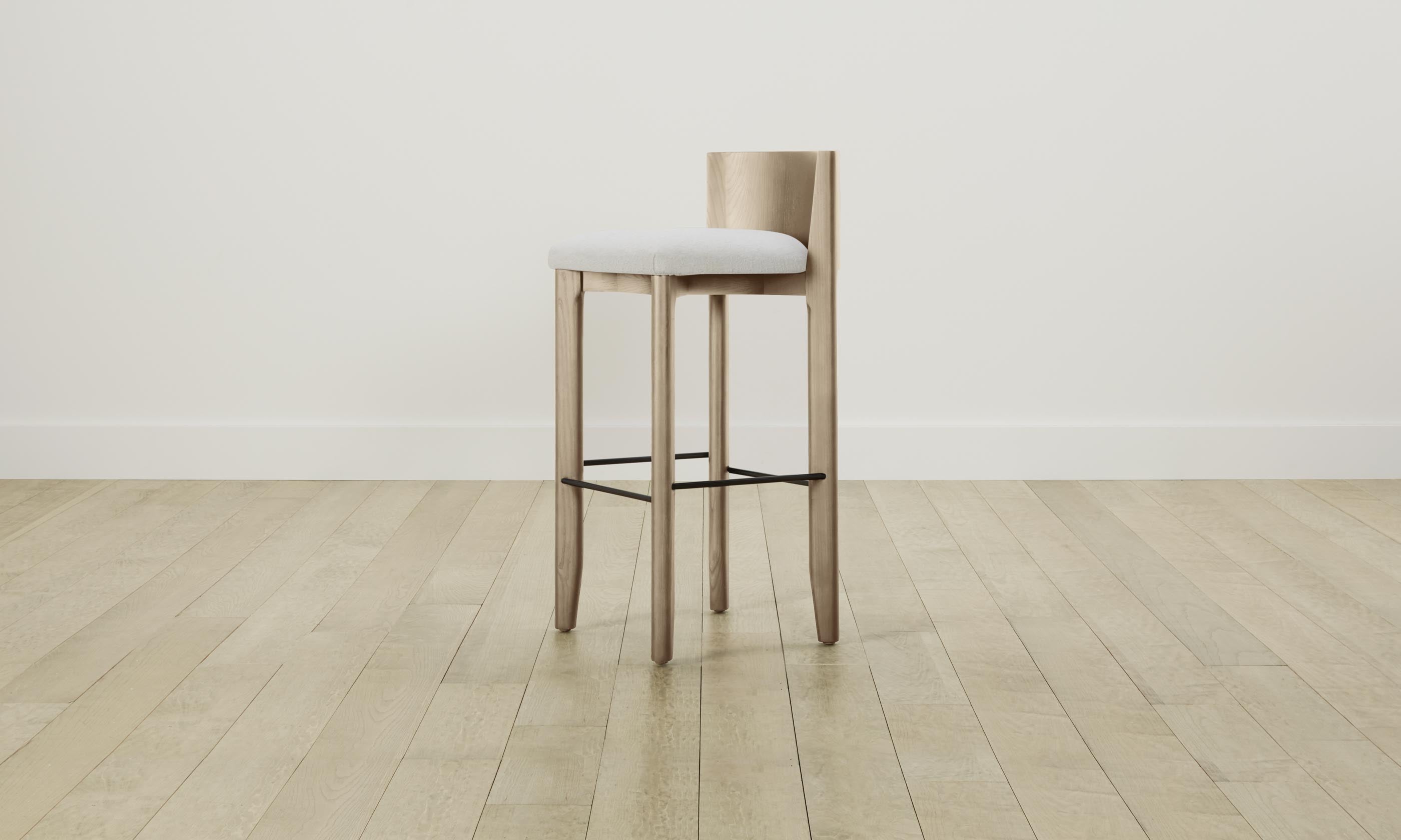 The Delancey Bar & Counter Stool - Modern Performance Bouclé Fabric with Polar White Finish - Perfect for Kitchen Islands, Breakfast Bars & Contemporary Dining Areas