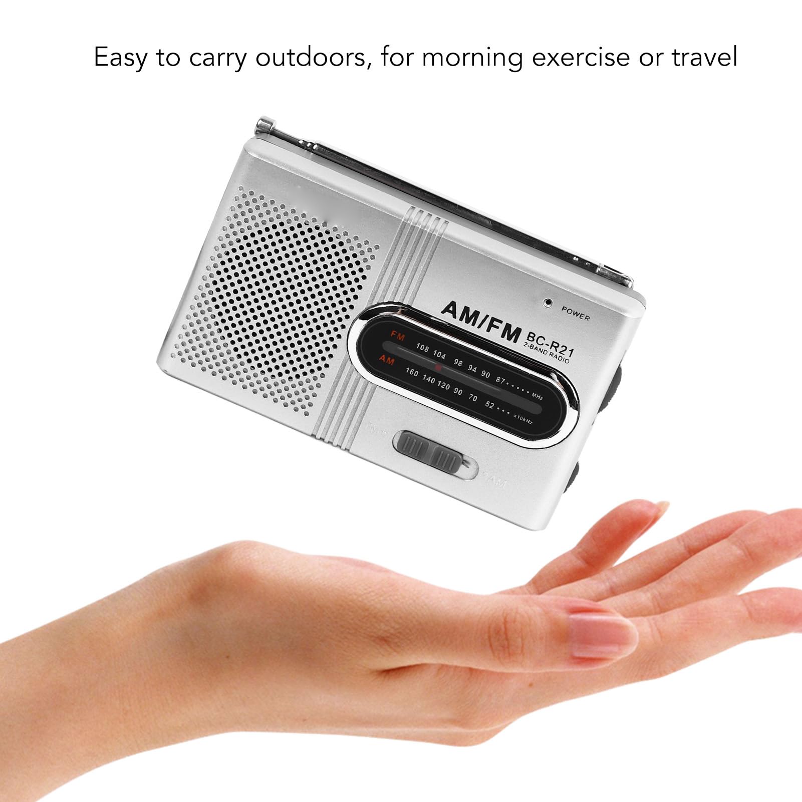 Portable AM/FM Radio with Strong Signal Reception, Battery Operated Pocket Radio with Clear Sound - Perfect for Outdoor Activities, Travel, Camping, and Morning Exercises