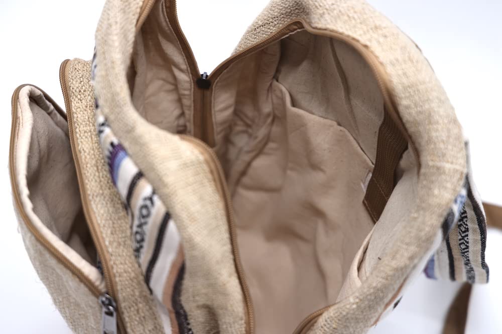 Eco-Friendly Hemp Sling Backpack - Handmade Fair Trade Hippie Festival & Hiking Crossbody Bag | Perfect for Outdoor Adventures, Music Festivals & Travel Accessories