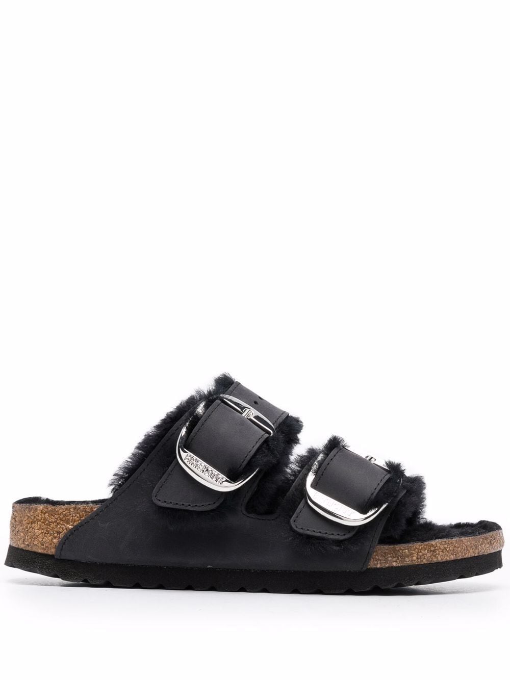 Birkenstock Black Sandals for Women & Men - Comfortable Cork Footbed Slides for Walking, Beach, and Everyday Wear