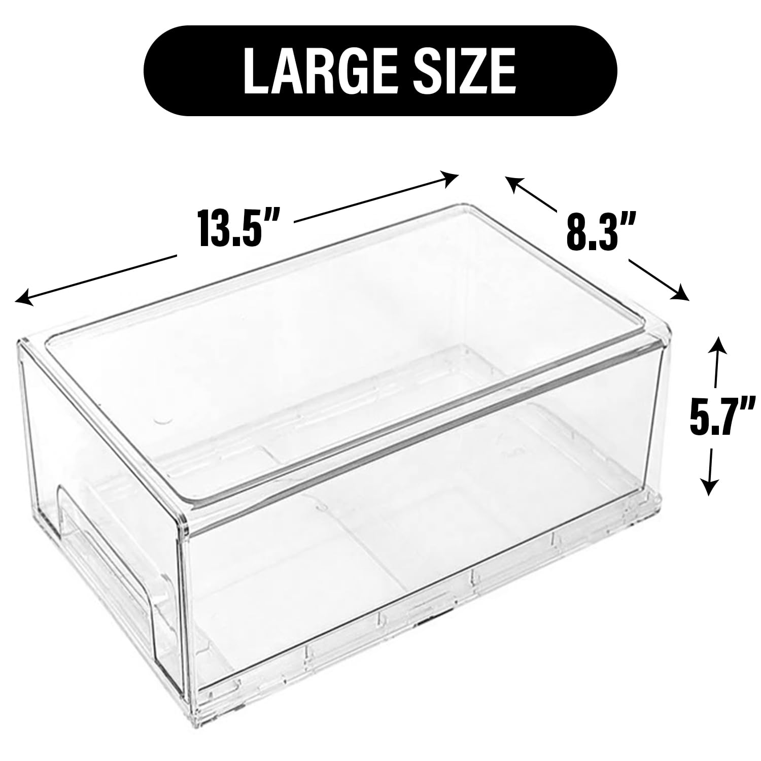 Clear Plastic Storage Drawer Organizer Bins - Versatile Kitchen, Pantry & Fridge Organization Solutions for Efficient Home Storage and Decluttering
