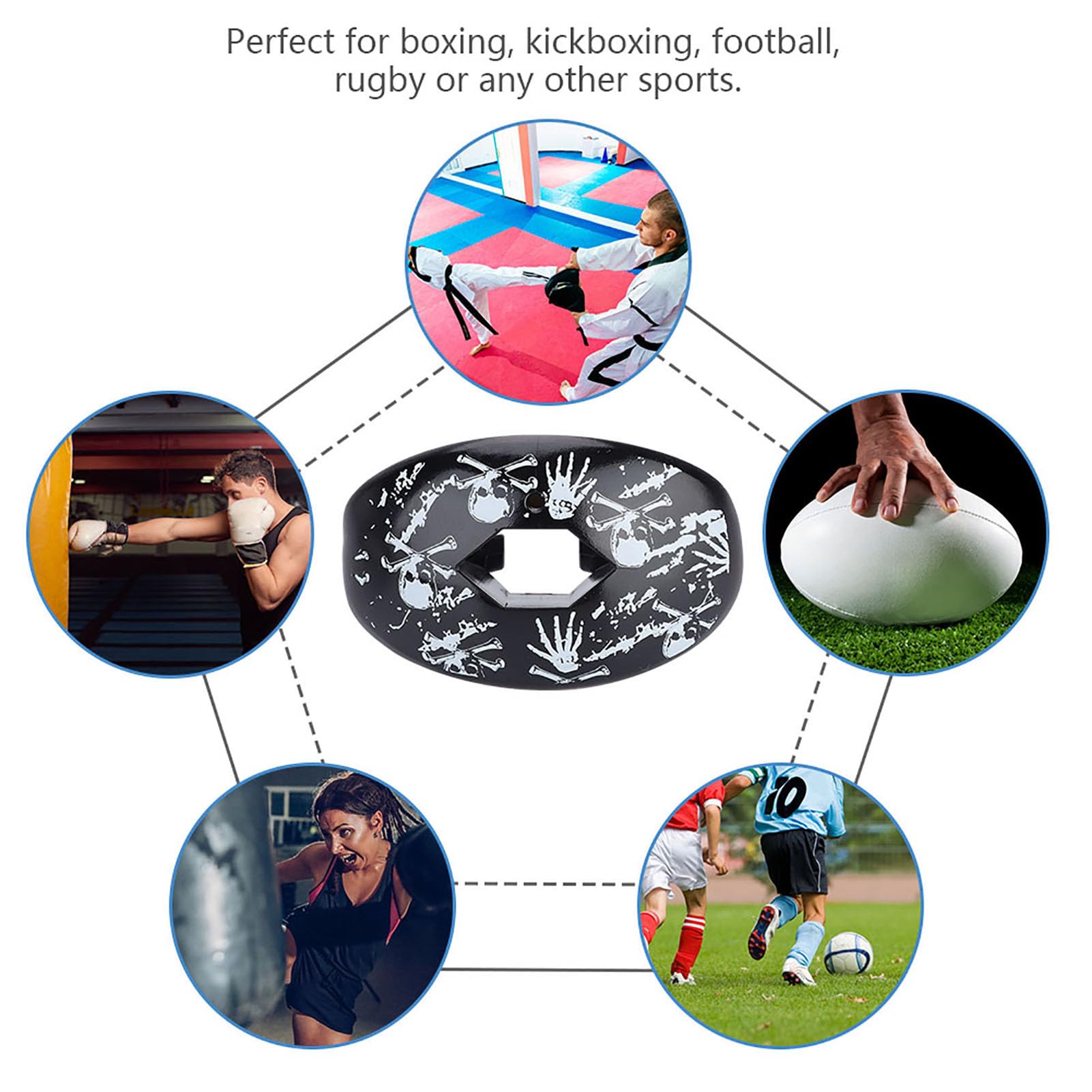 Best Sports Mouth Guard for Youth & Adults - FDA Approved TPR Mouthguard for Boxing, Soccer, Rugby - Teeth Protector for Contact Sports & Training
