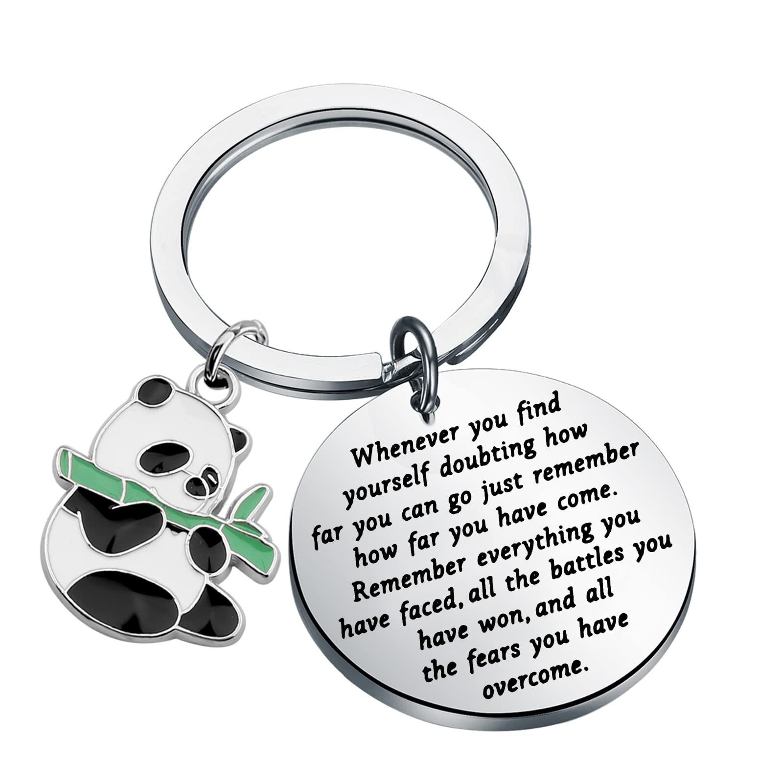 Funny Panda Keychain - Cute Panda Bear Keyring for Women & Girls - Inspirational Gift for Friends, Family & Coworkers - Perfect for Backpacks, Purses & Keychains