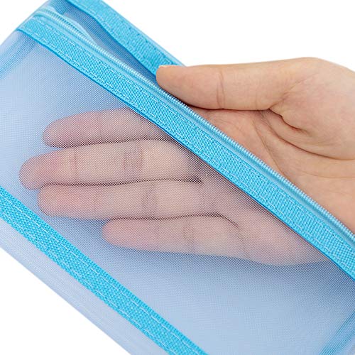 4 Pack Mesh Zipper Pouch Set - Waterproof Cosmetic Organizer Bags for Makeup, Office Supplies & Travel Accessories (Ideal for Travel, Gym, Toiletries & Daily Organization)