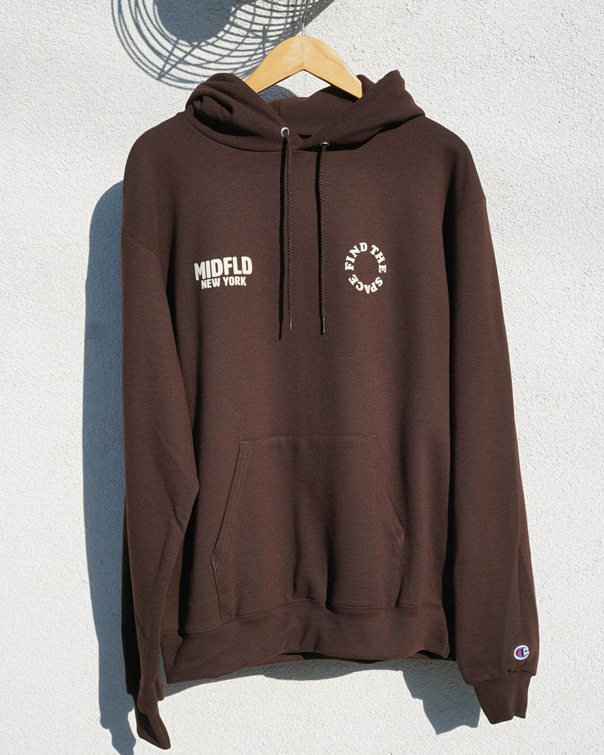 Champion™ Find the Space Double Logo Hoodie - Men's Casual Pullover Sweatshirt | Chocolate Brown | Warm & Comfortable for Streetwear, Gym, and Everyday Wear