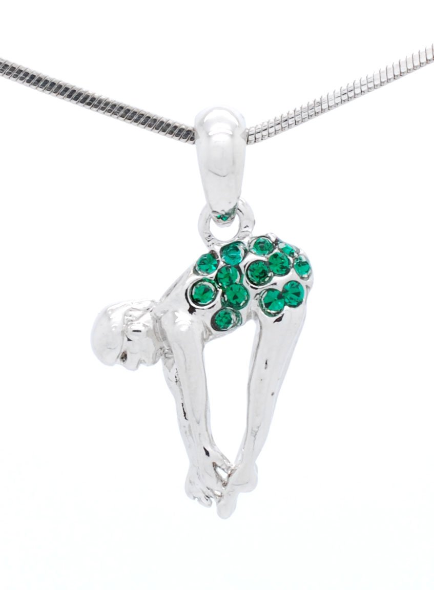 Violet Victoria Crystal Rhodium Necklace for Swimming & Diving
