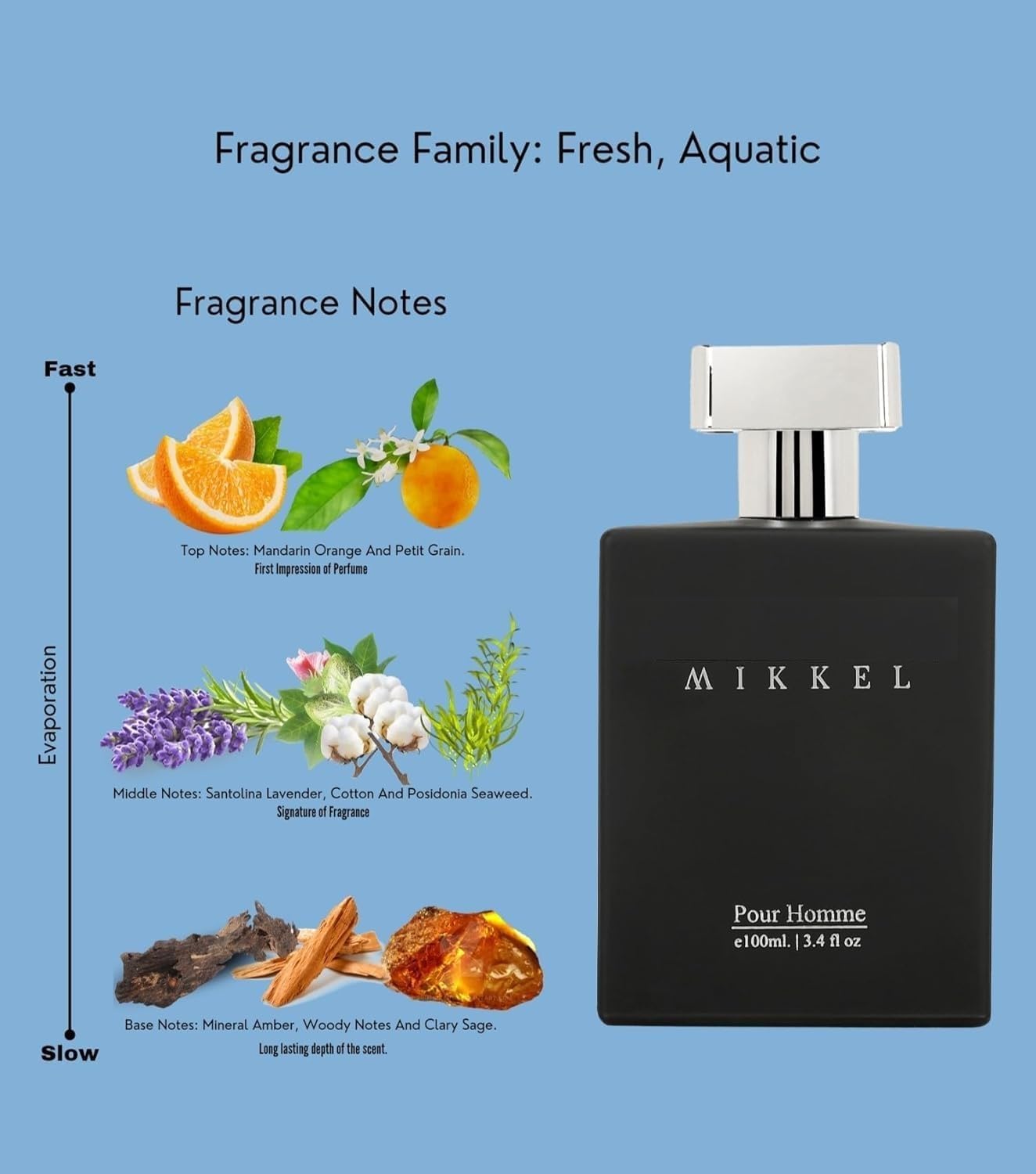 Mikkel Eau De Parfum for Men - Long Lasting Fragrance Perfume (100ml) | Day & Night Wear, Office & Date Cologne, Luxury Gift for Him
