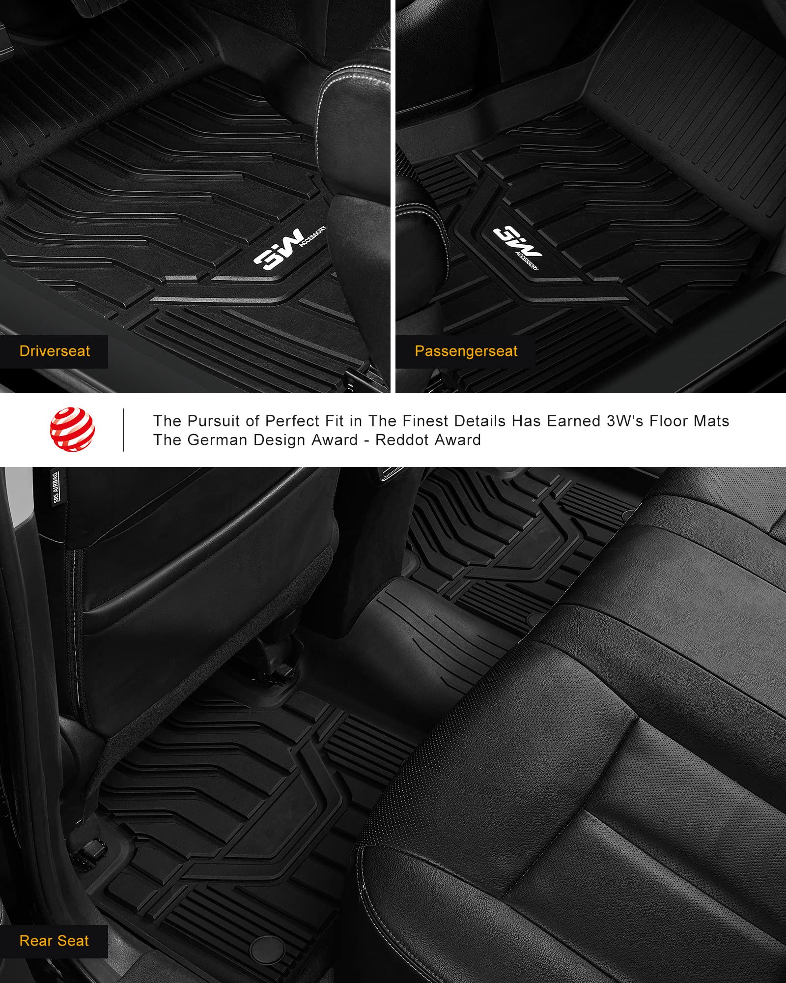 Premium 3W All-Weather TPE Floor Mats & Cargo Liner for Nissan Rogue 2014-2020 - Custom Fit Car Floor Mats with Trunk Protector (Exclusive for Nissan Rogue, Not for Rogue Sport) | Perfect for Winter Snow, Mud, and Spills Protection
