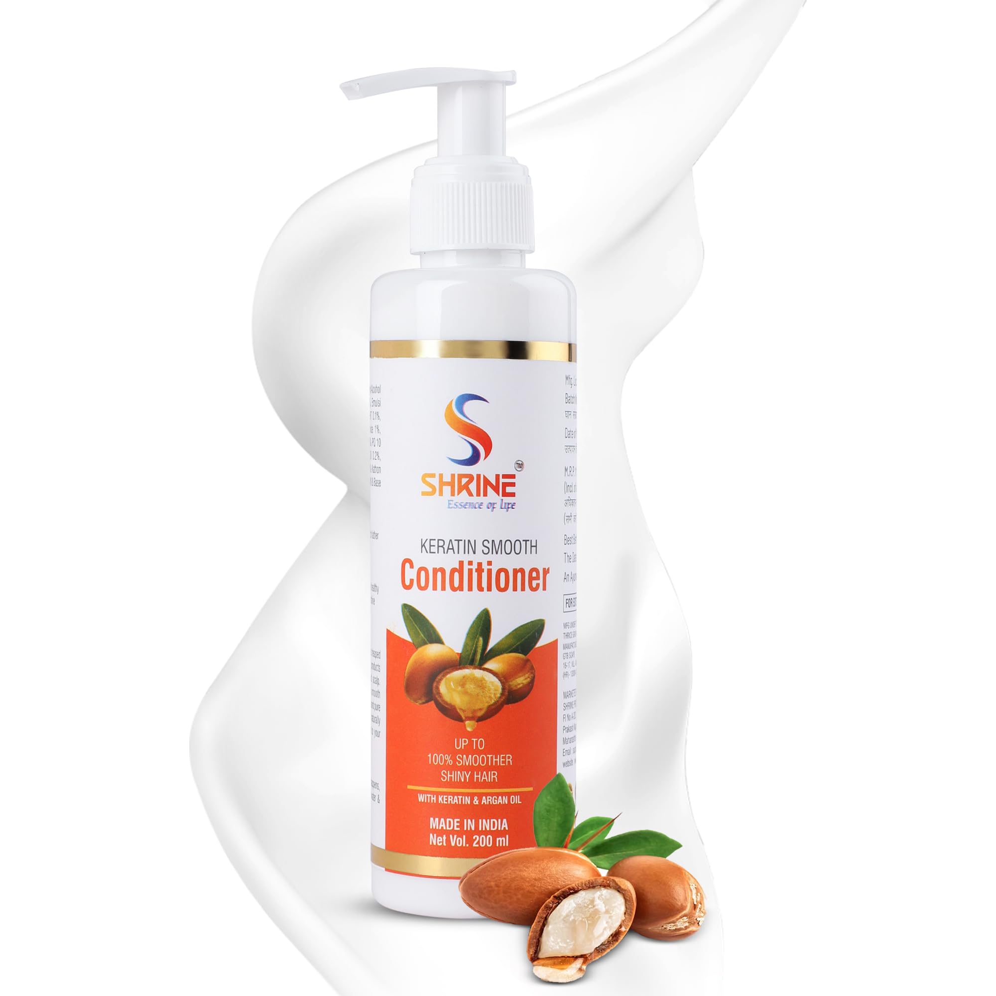 Keratin & Argan Oil Hair Conditioner 200ml - Smooth, Straighten & Shine for Frizz-Free Hair - Perfect for Daily Use & Salon-Like Results at Home