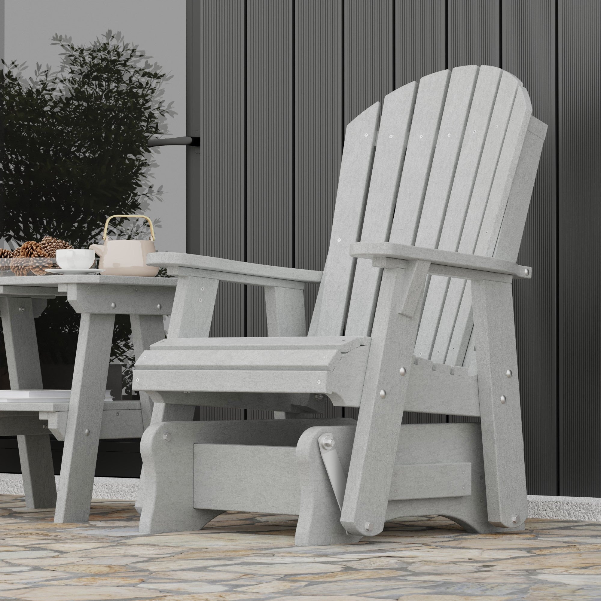 Heritage Single Glider Rocking Chair - Classic Wooden Nursery Glider for Baby Room, Breastfeeding & Relaxation - Perfect for Nurseries, Bedrooms & Living Rooms