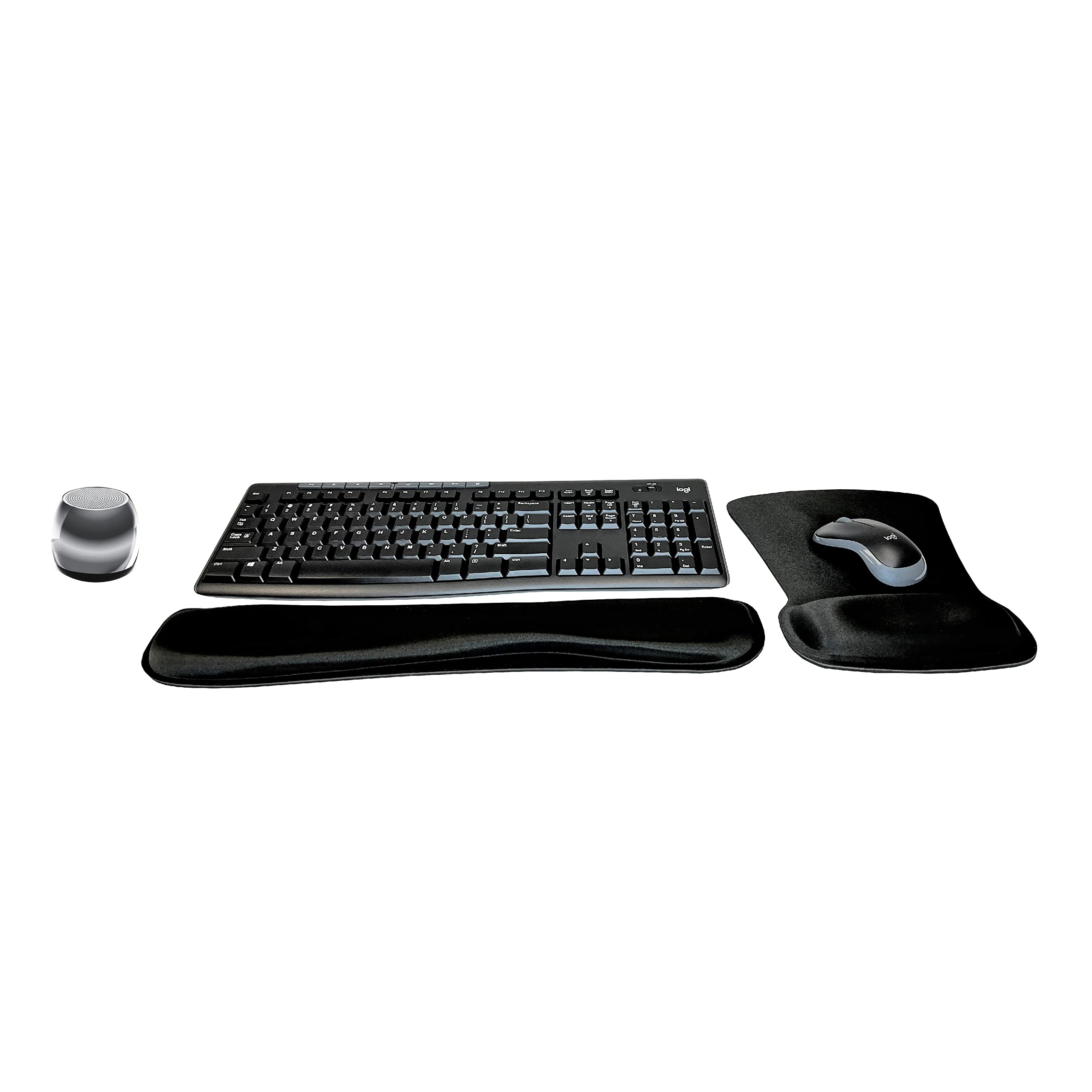Logitech MK270 Wireless Keyboard and Mouse Combo - Ergonomic Wireless Keyboard with Mouse for Home Office, Gaming, and Travel | Includes Bluetooth Speaker, Gel Wrist Rest & Mouse Pad for Comfortable Typing | Perfect for Remote Work, Online Classes & PC Setup