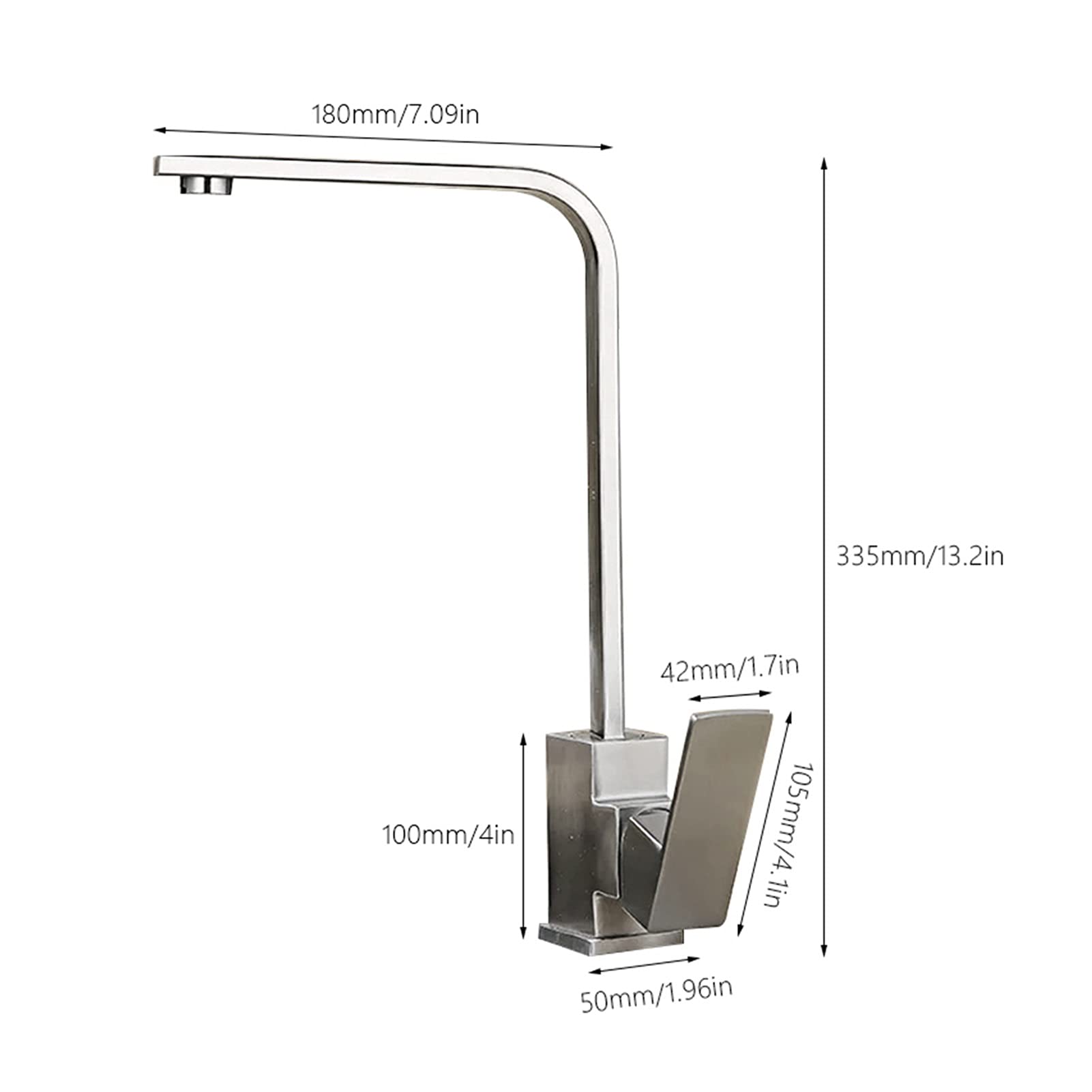 Stainless Steel Kitchen Faucet Hot & Cold Mixer for Sink - Dish Washing & Bathroom Use