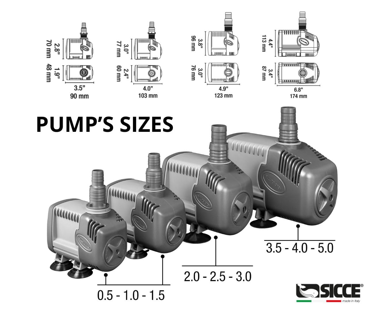 SICCE Syncra Silent 3.0 Submersible Water Pump - 714 GPH Ultra Quiet Aquarium Pump for Fish Tank, Pond, Fountain | Italian Made 48W Durable Design for Freshwater & Saltwater | Perfect for Hydroponics, Terrariums & Water Features
