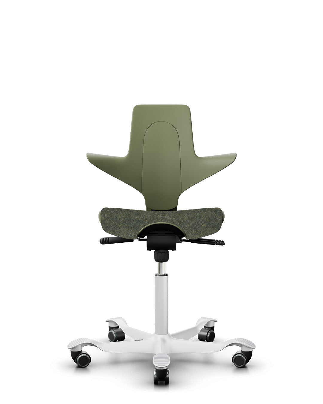 HÅG Capisco Puls 8020 Ergonomic Office Chair with Adjustable Height - Moss Grey Fabric by Kvadrat | Modern Design Collection for Home & Workspace | Perfect for Standing Desks, Creative Studios and Open Office Environments