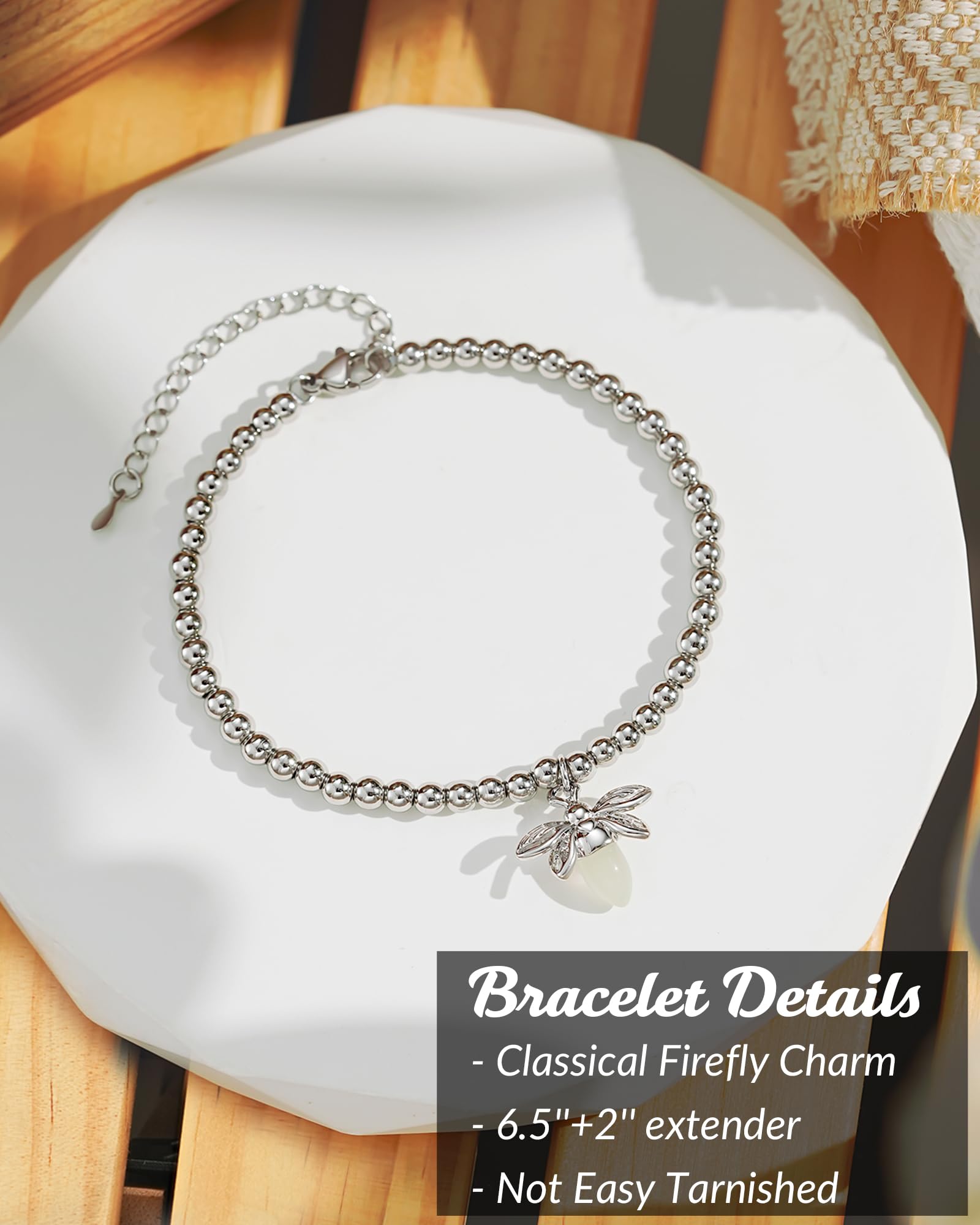 Lucky Firefly & Bumble Bee Bracelet for Women - Inspirational Jewelry Gift for Birthday, Christmas & Special Occasions - Perfect for Everyday Wear, Date Nights & Gift Giving