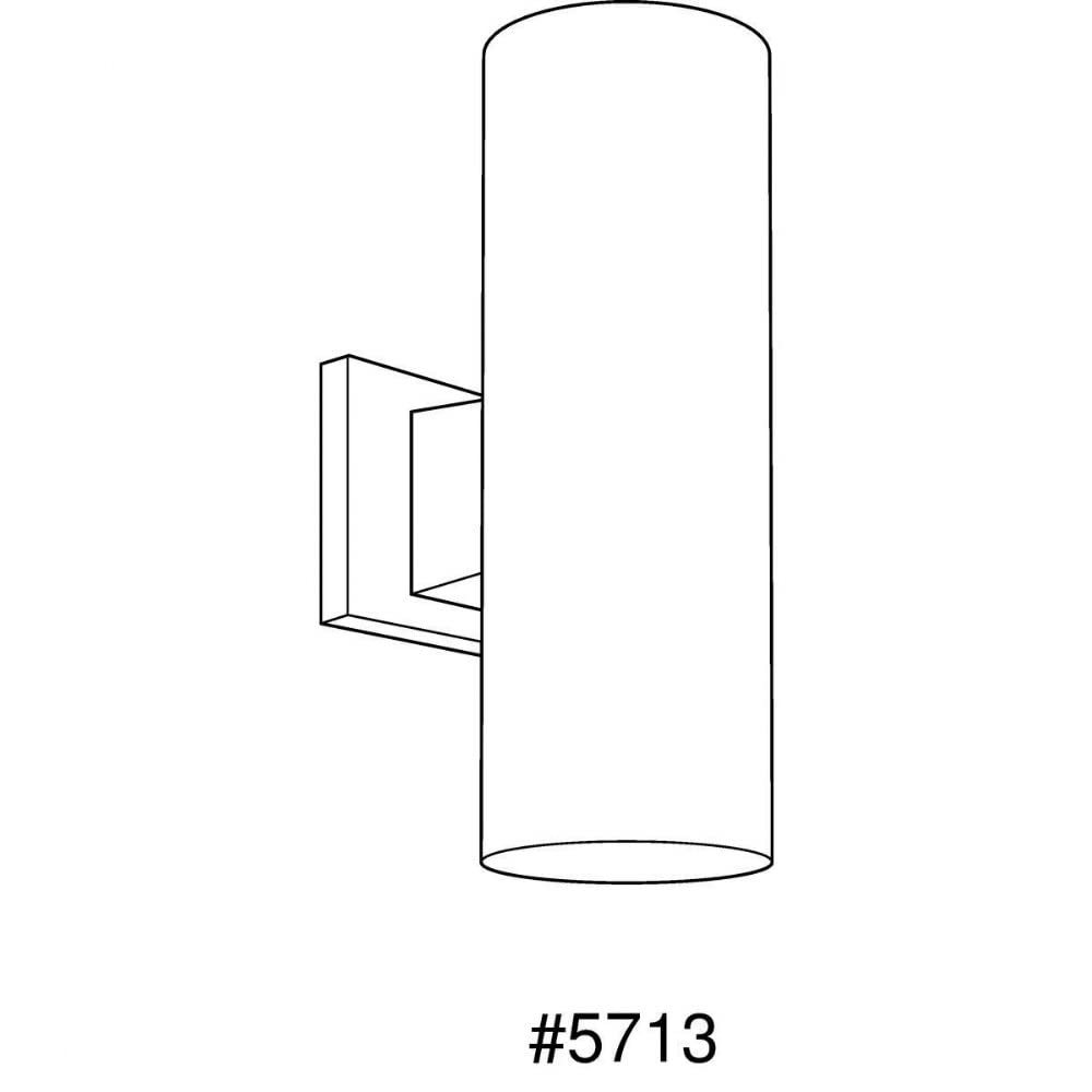 Progress Lighting P5713-30 5-Inch Cylinder Modern Outdoor Wall Lantern Light - 14 Inch Tall, White, E26 Incandescent - Perfect for Porch, Patio, Garden & Entryway Lighting