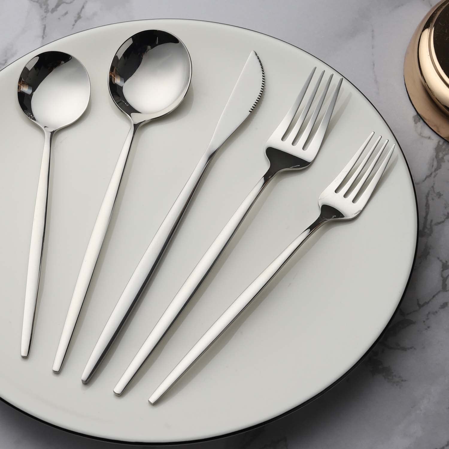 Premium 20-Piece Stainless Steel Silverware Set - Service for 4, Durable Flatware Cutlery Set for Home, Kitchen & Restaurant Use - Perfect for Dining, Entertaining & Everyday Meals