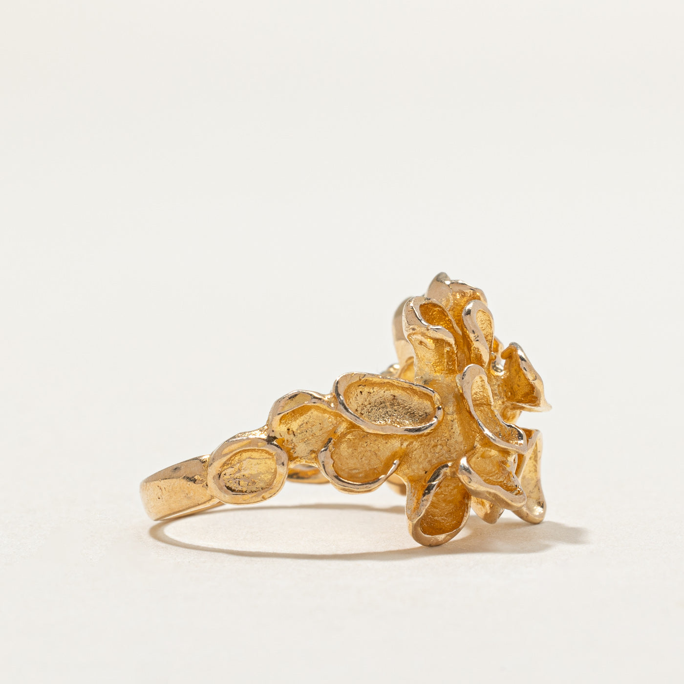 10K Yellow Gold Abstract Cocktail Ring for Women - Size 5.75 - Elegant Statement Jewelry for Parties, Weddings & Special Occasions