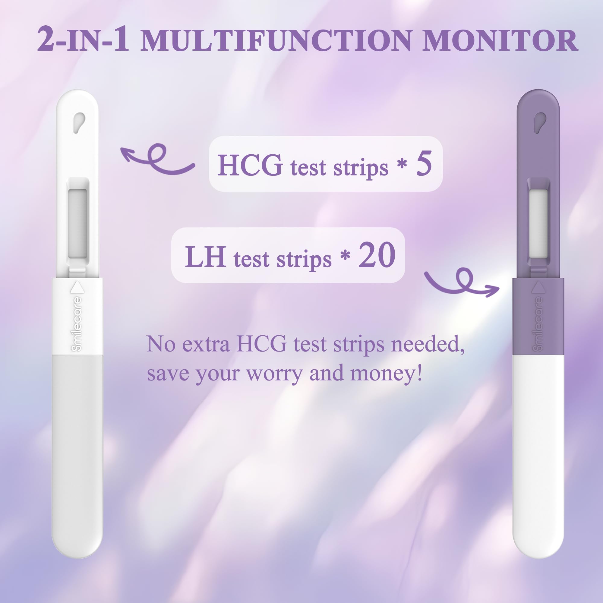 2-in-1 Fertility Monitor Kit with 20 Ovulation & 5 Pregnancy Test Strips - Smart App Tracking for Women Trying to Conceive (TTC) - Perfect for Home Use, Family Planning & Pregnancy Preparation