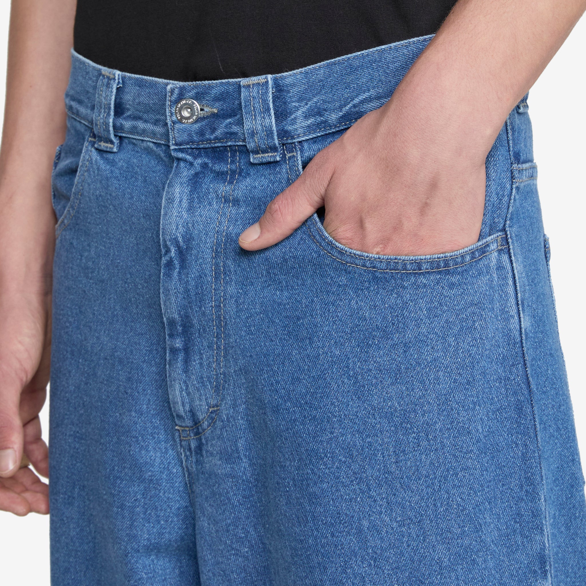 Big Boy Pants for Toddlers - Mid Blue Cotton Comfortable Pull-On Pants for Active Play, Daycare & Outdoor Adventures