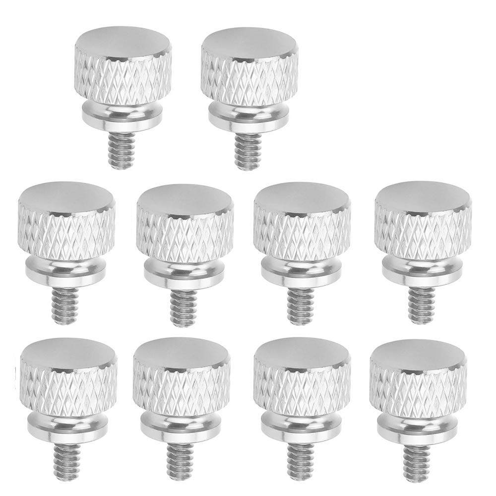 YATENG 10-Pack Silver Anodized Aluminum Thumbscrews (6-32 Thread) for PC Case, Power Supply, PCI Slots & HDD - DIY Computer Modding & Customization - Perfect for Gaming Rigs & Workstation Builds