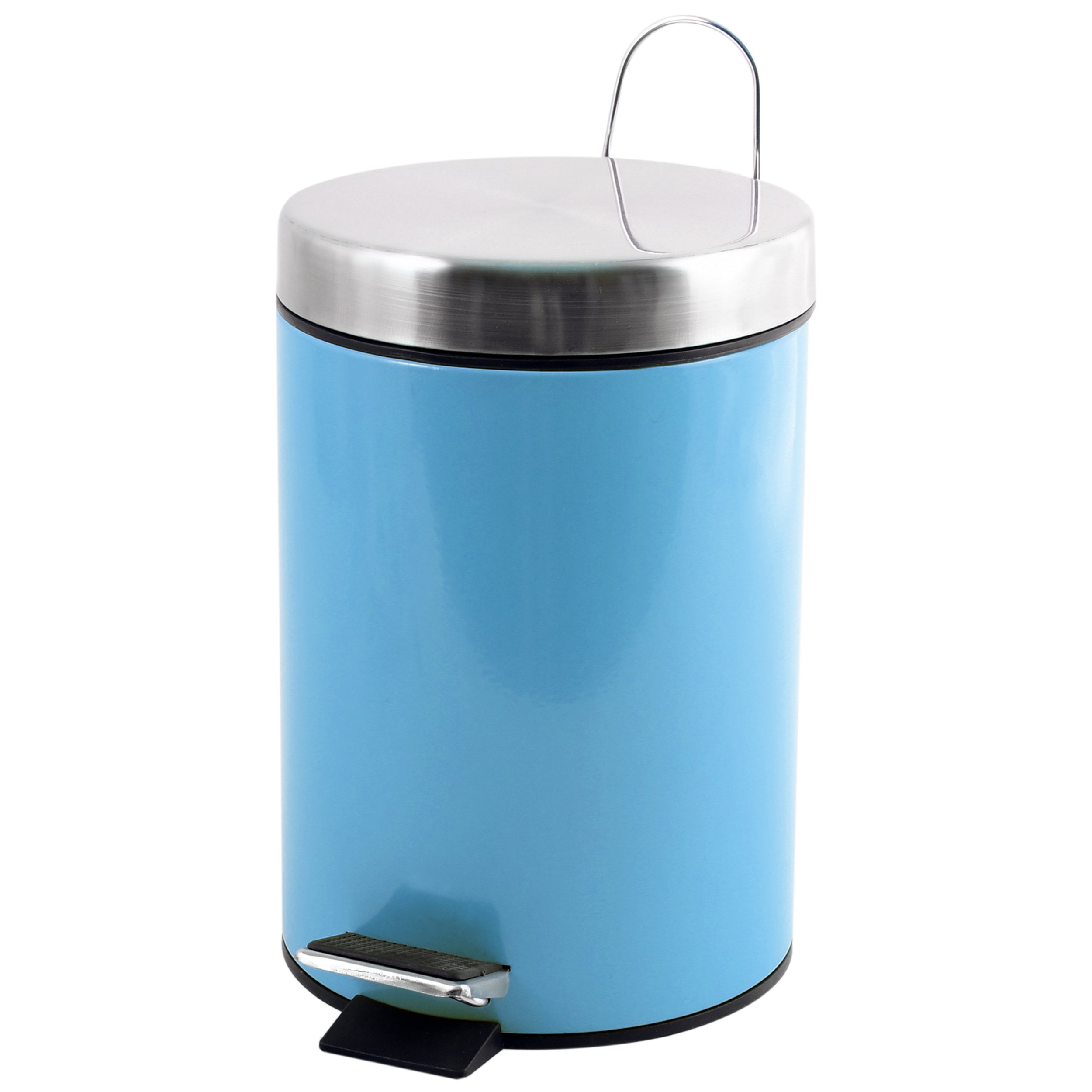 Pastel Blue 3L Bathroom Trash Can with Removable Inner Bucket - Small Waste Bin for Bathroom, Kitchen, Office & Bedroom | Odor Control & Easy Cleaning