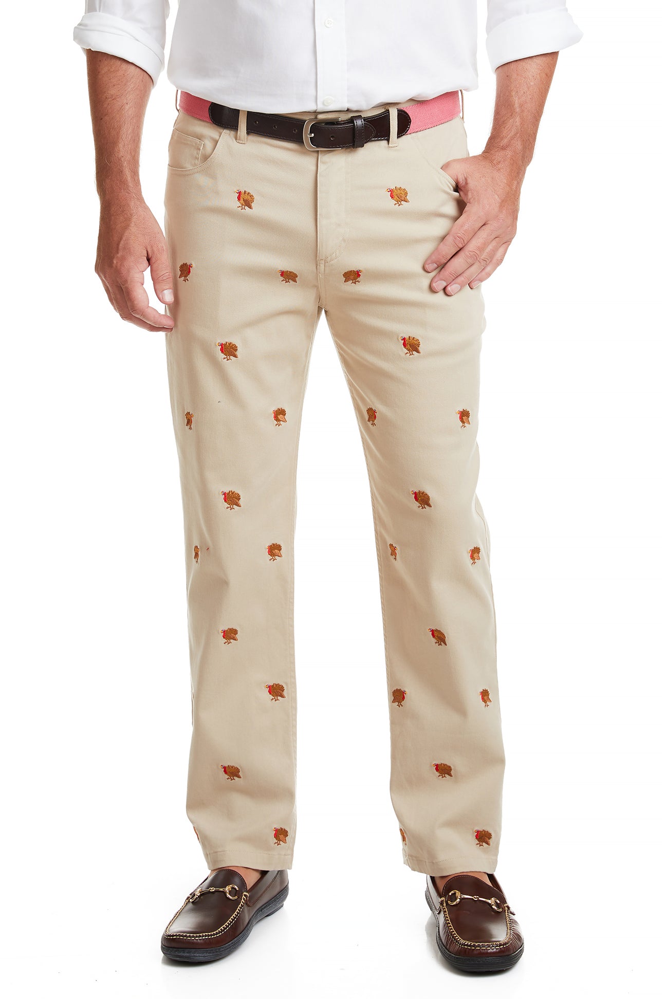 Wayfarer 5 Pocket Stretch Twill Pants for Men - Comfortable Khaki Casual Trousers with Turkey Flag Patch - Perfect for Travel, Work & Outdoor Activities