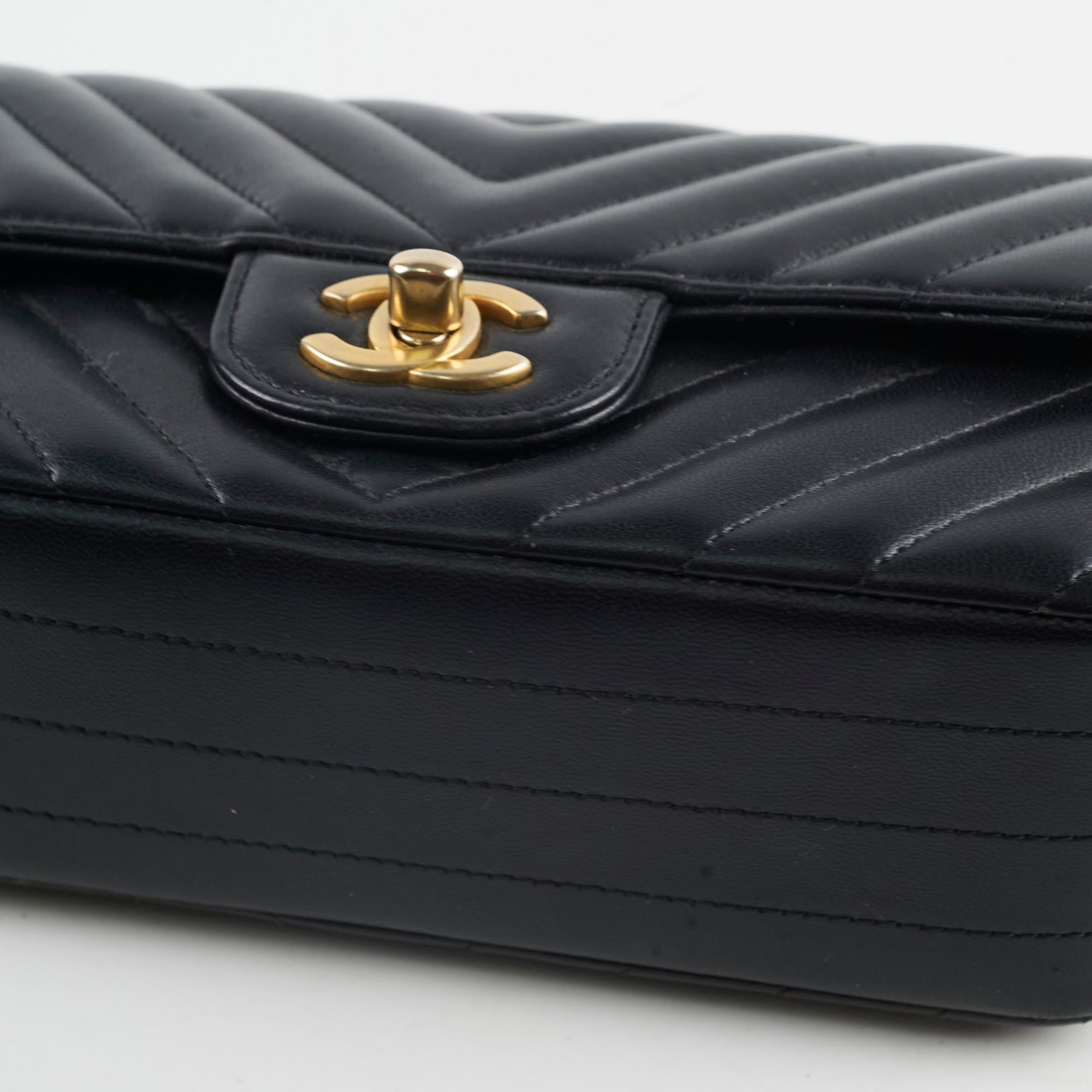 Chanel Chevron Mini Rectangular Black Leather Flap Bag - Luxury Designer Handbag for Women, Perfect for Parties, Dates & Evening Events