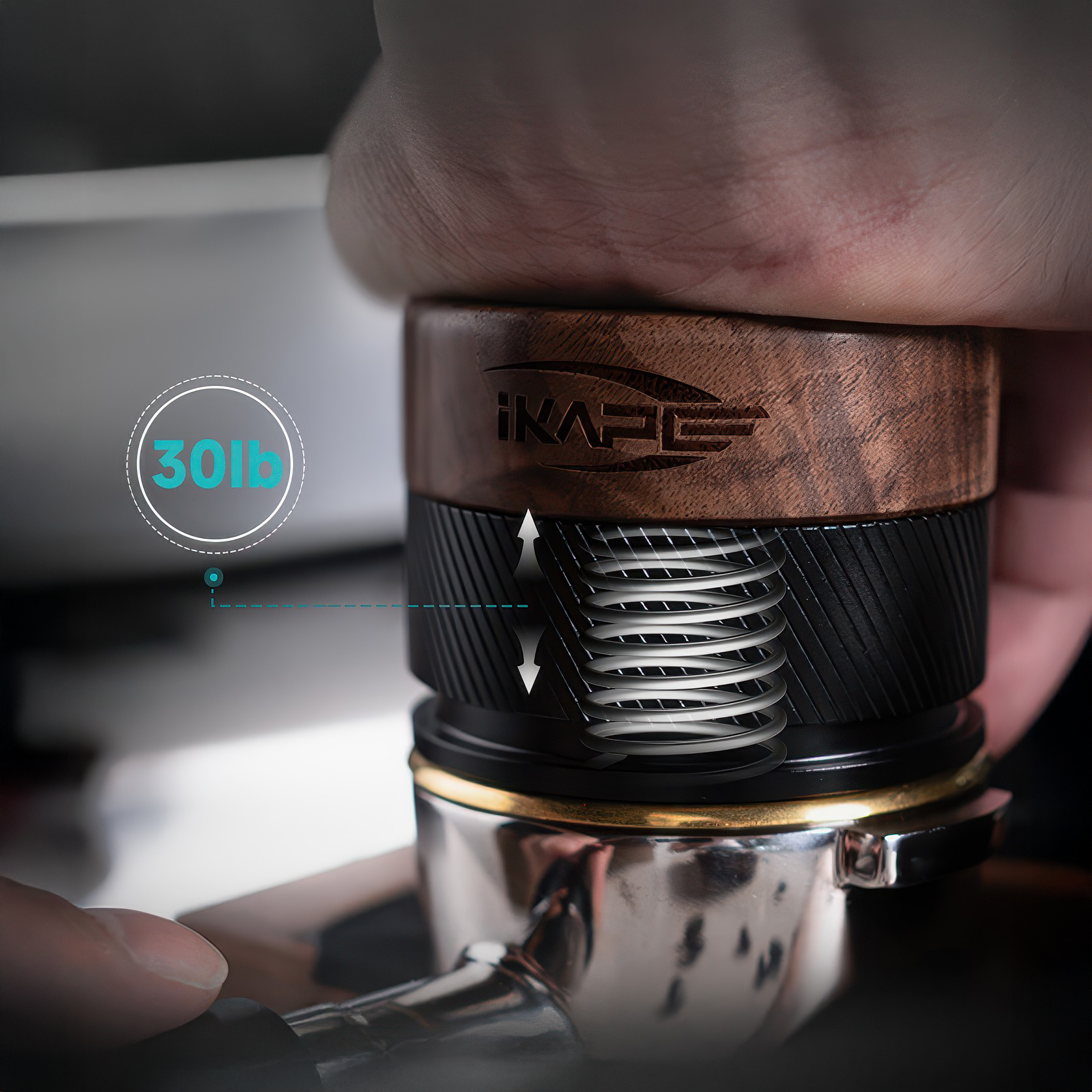 Premium Black Edition Wooden Coffee Tamper & Distributor - Barista Tool for Espresso Machine, Perfect for Home & Professional Coffee Brewing