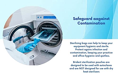 Self-Sealing Sterilization Pouches 12x19 Inches - 200 Pack Autoclave Bags for Dental & Medical Tools | Triple Check Technology | Easy Open Design | Perfect for Clinics, Hospitals & Labs