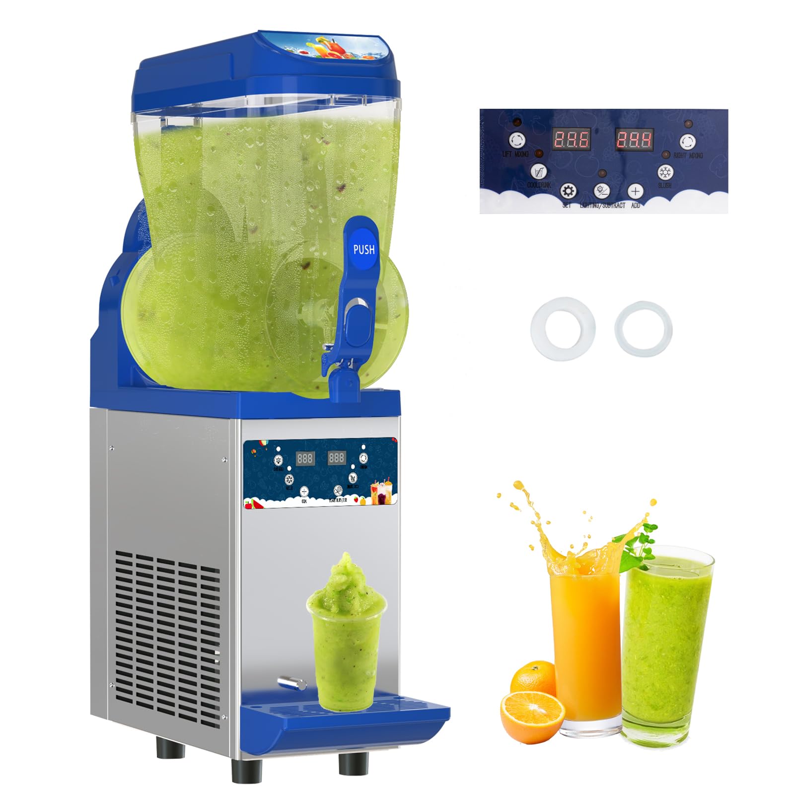 TECSPACE Commercial Slushy Machine 500W - Margarita, Cocktail, Wine & Daiquiri Slush Maker for Bars, Restaurants & Parties - Perfect for Summer Drinks & Frozen Beverages