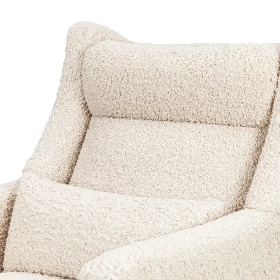 Babyletto Kiwi Plus Electronic Glider & Recliner with Adjustable Headrest - Luxe Almond Teddy Loop Fabric - Modern Nursery Gliding Chair for Breastfeeding & Baby Comfort