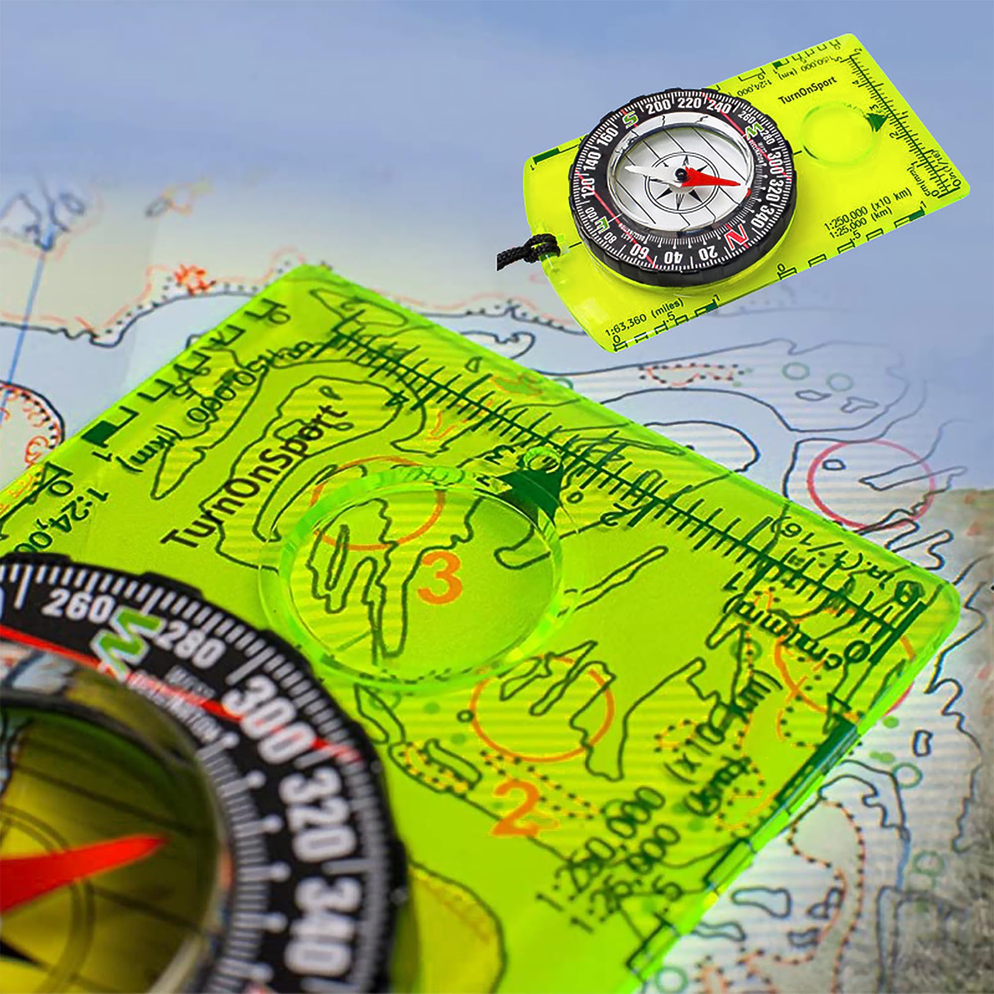 Professional Military Compass for Hiking & Camping - Waterproof Multifunctional Scout Compass with Map Scale - Precision Navigation Tool for Outdoor Adventures, Survival & Orienteering (Green)