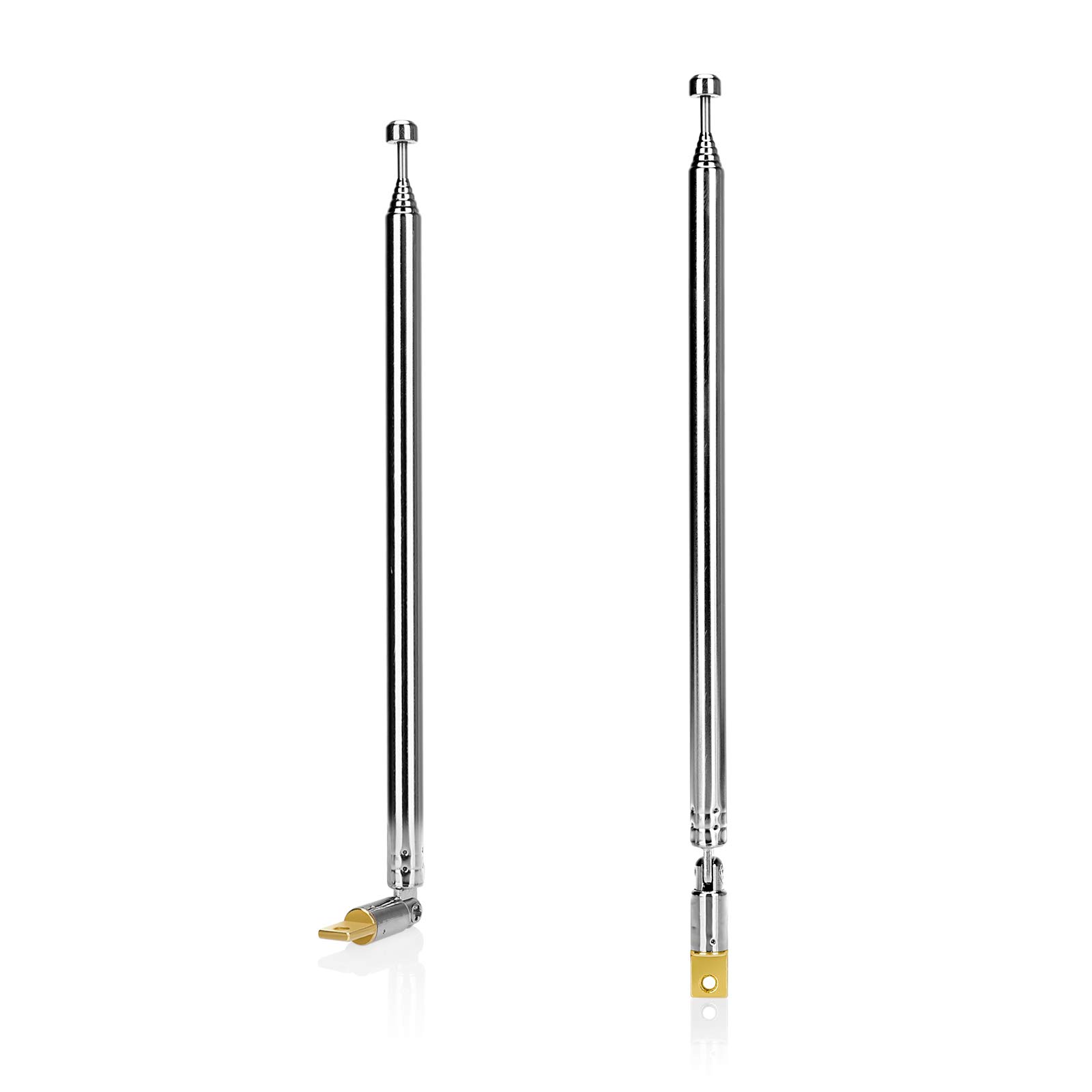 ENUODA 7-Section Telescopic FM Radio Antenna 17cm-76cm Adjustable Replacement for Portable Radios, Home Stereo Receivers, AV Systems & TV Tuners (2 Pack) - Perfect for Home Theater, Car Audio & Emergency Radio Use